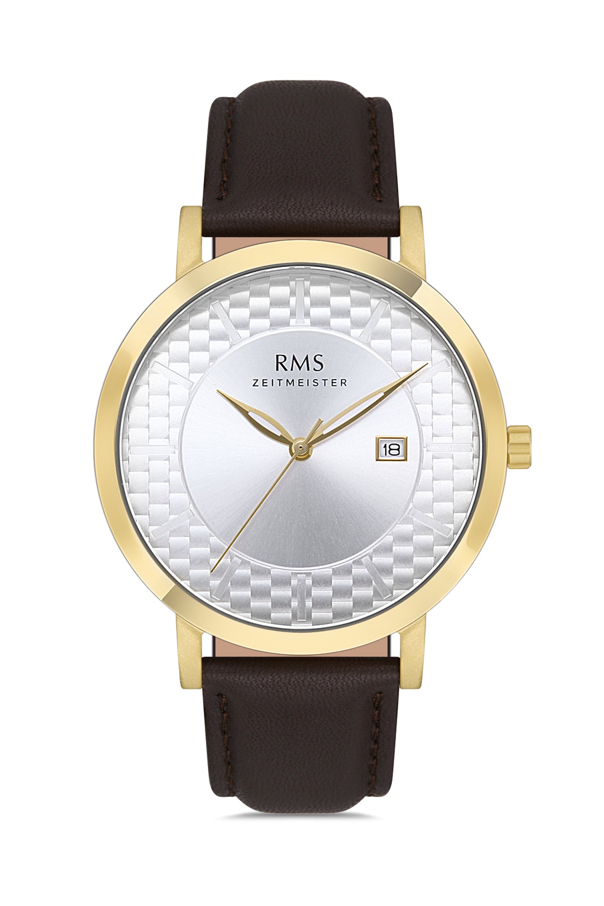 RMS Gümüş Kadran Sarı Kaplamalı Erkek Saati