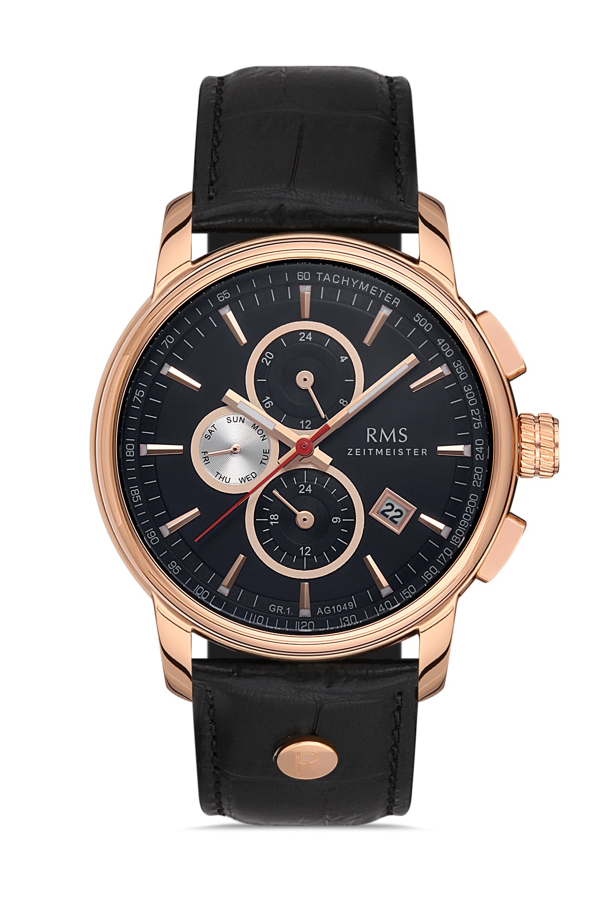 RMS ZEITMEISTER Siyah Kadranlı ve Çok Fonksiyonlu Erkek Saati