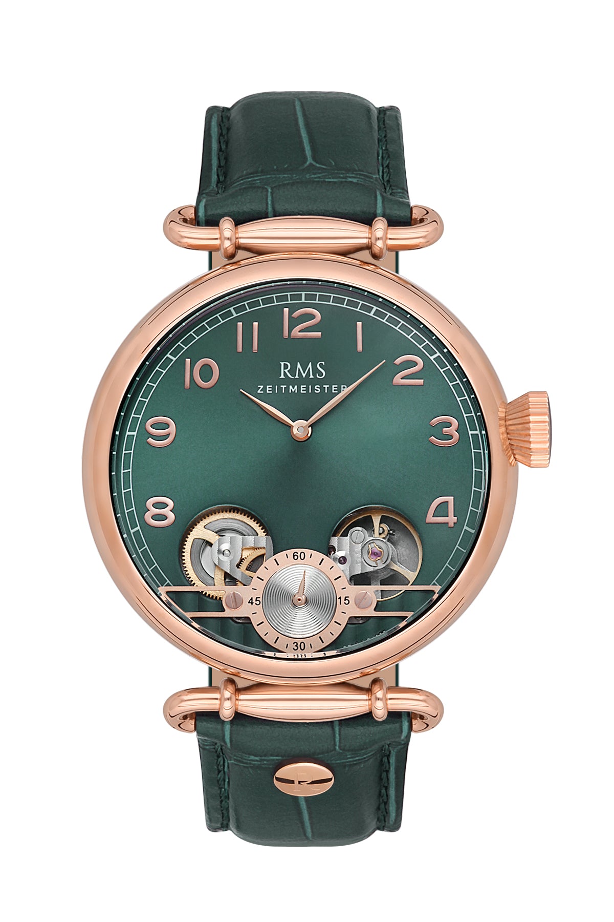 RMS GREEN DIAL ROSE PLATED MEN'S WATCH - RMS.1.AG1267.08