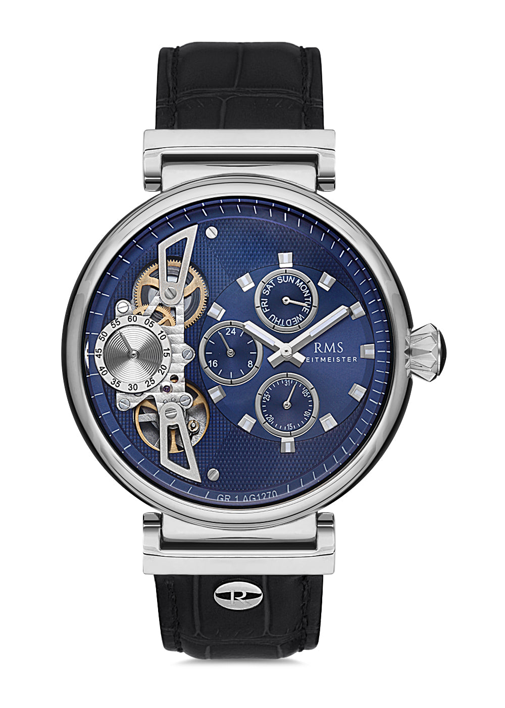 RMS MAVİ KADRAN GÜMÜŞ KAPLAMA ERKEK SAATİ