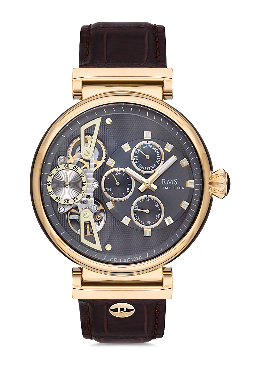 RMS GRİ KADRAN SARI KAPLAMA ERKEK SAATİ