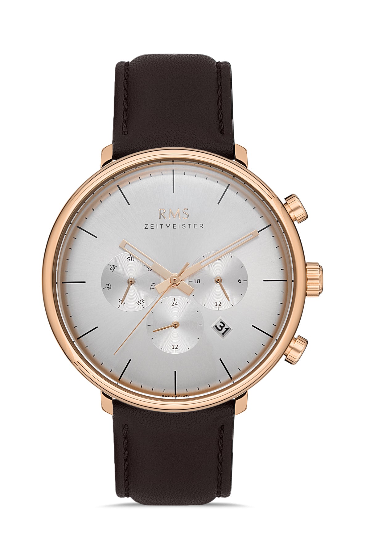 RMS Kahverengi Kadran Gül Kaplama Erkek Saati