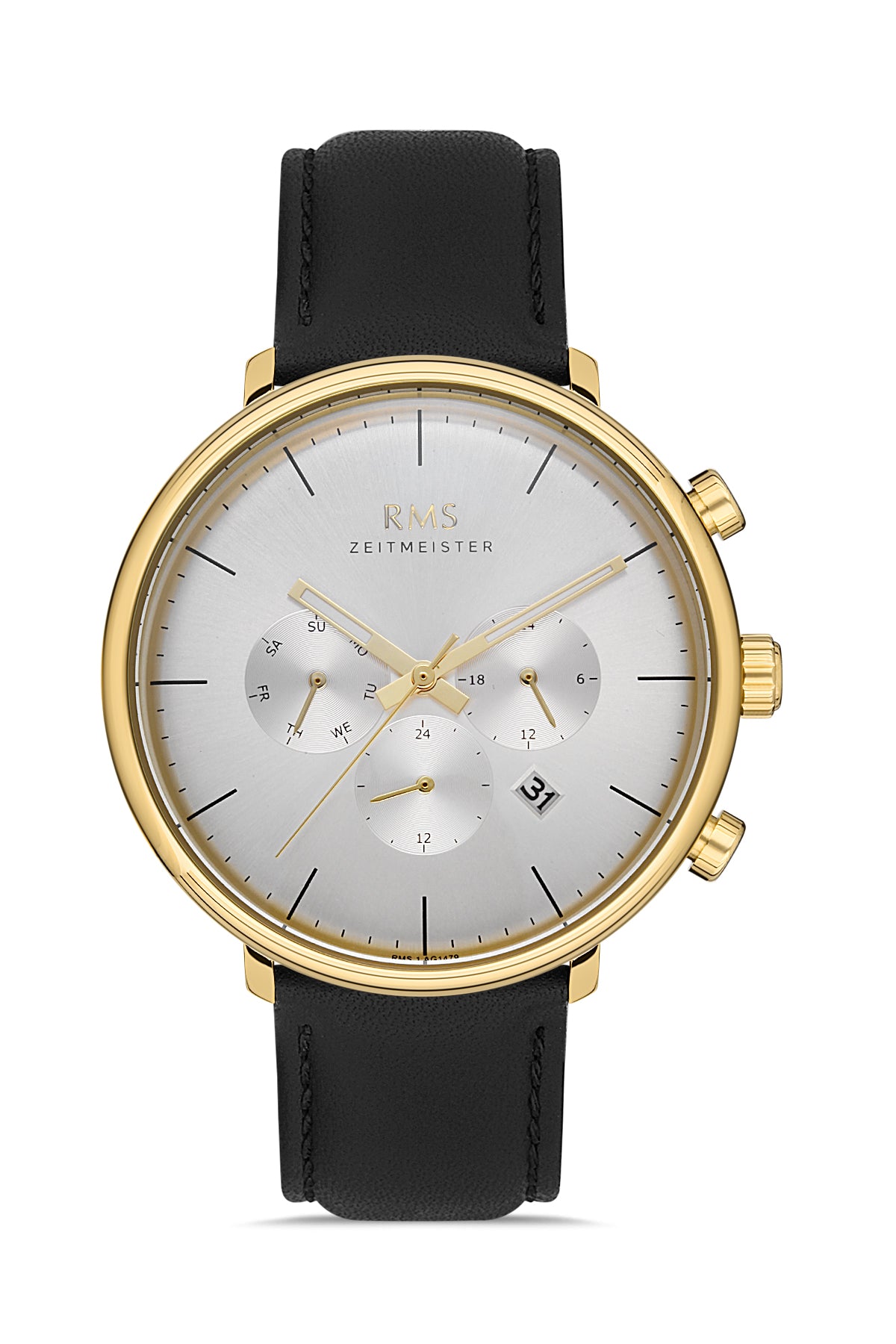 RMS Silver Dial Yellow Plated Men's Watch - RMS.1.AG1479.06