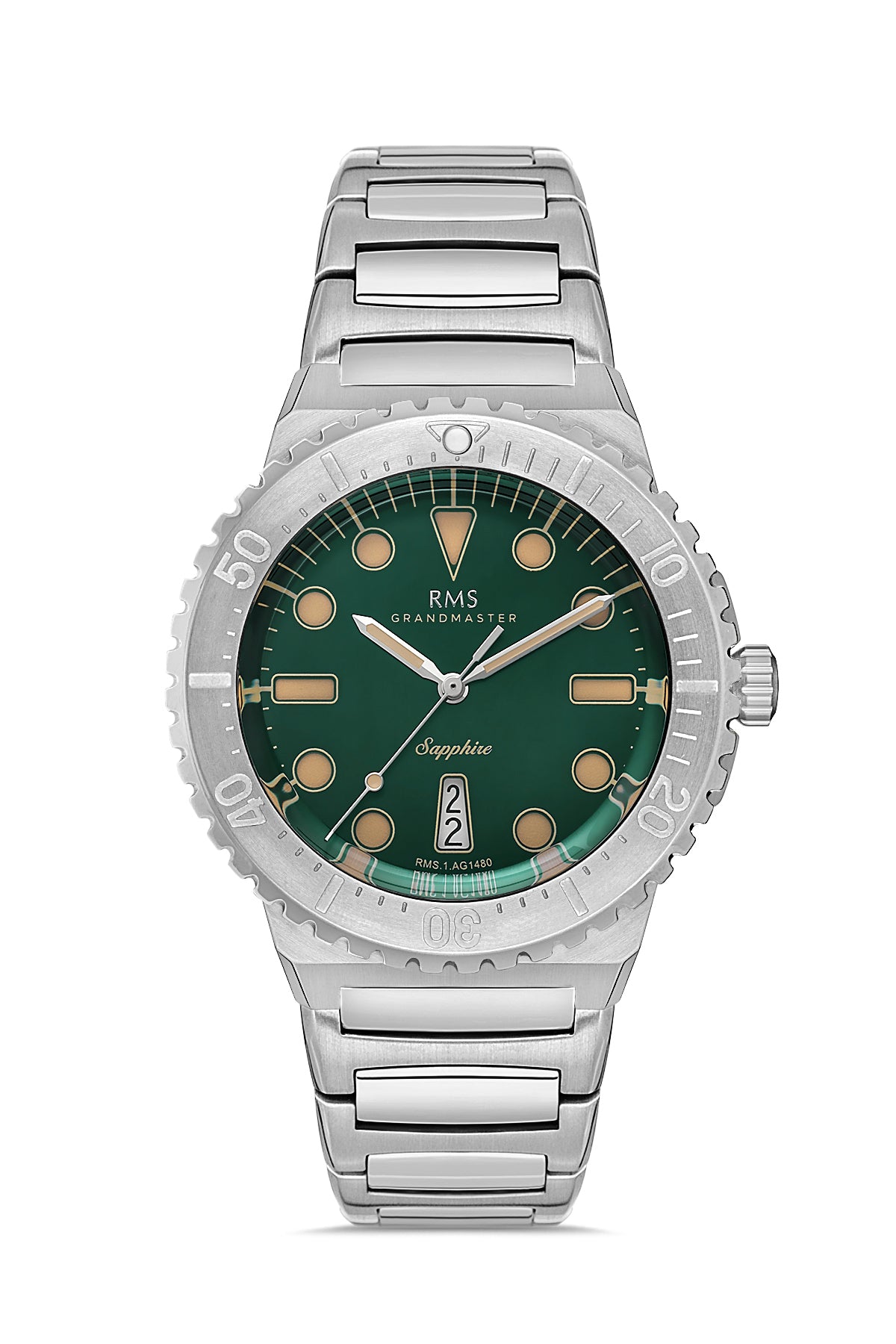 RMS Green Dial Silver Plated Men's Watch - RMS.1.AG1480.03