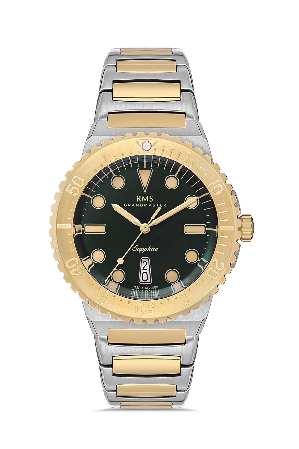 RMS Black Dial Yellow White Plated Men's Watch - RMS.1.AG1480.06