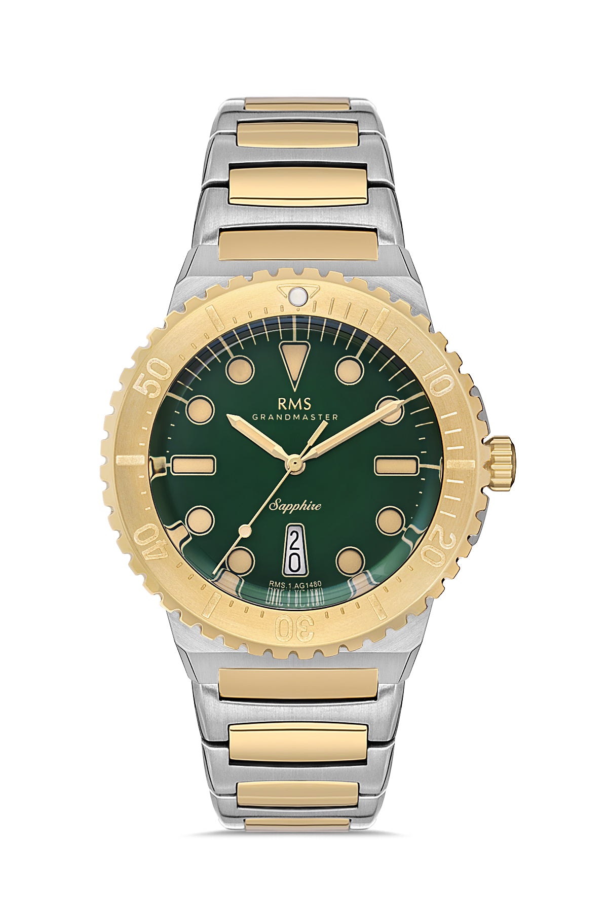 RMS Green Dial Yellow White Plated Men's Watch - RMS.1.AG1480.07