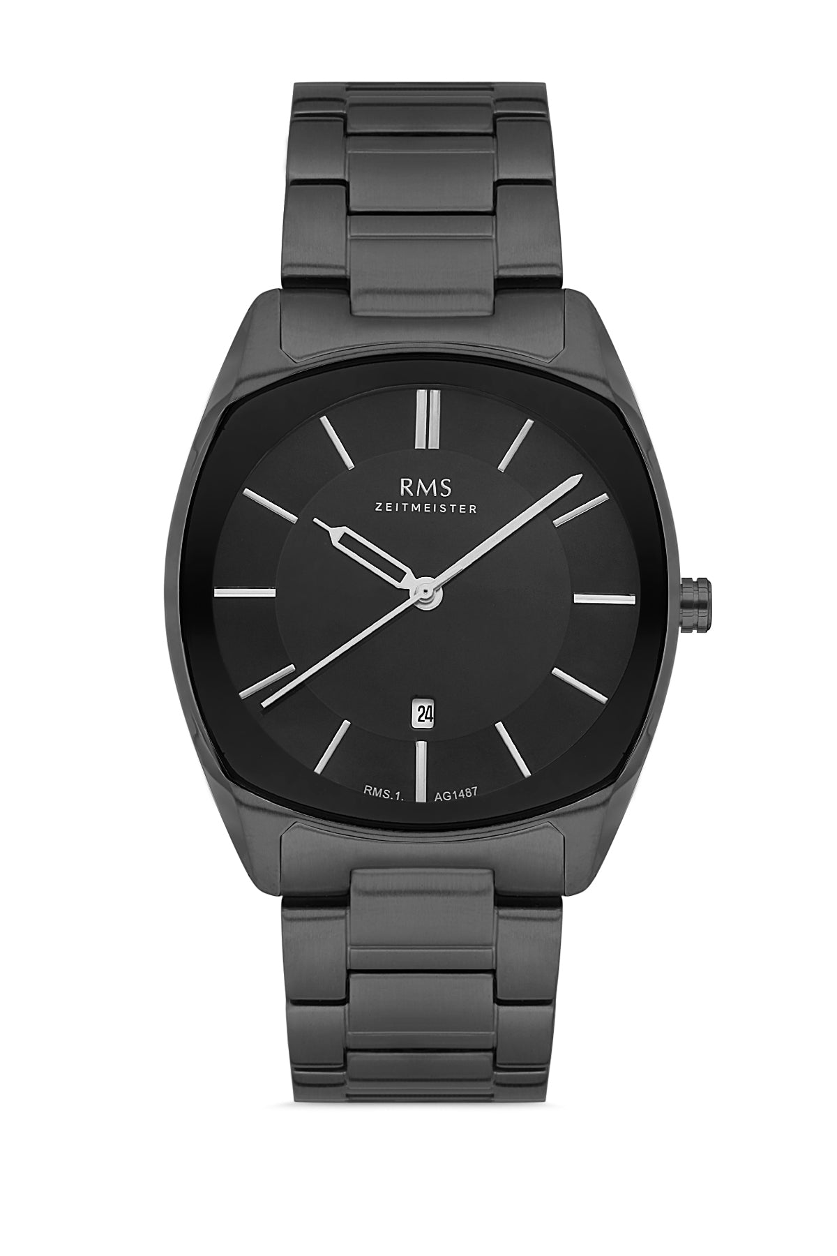 RMS Black Dial Gun-Coated Men's Watch - RMS.1.AG1487.05