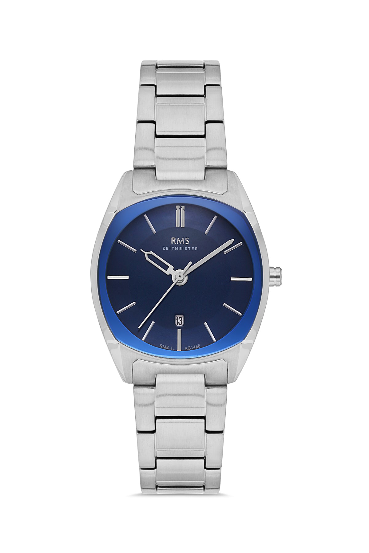 RMS Blue Dial Silver Coated Women's Watch - RMS.1.AG1488.01