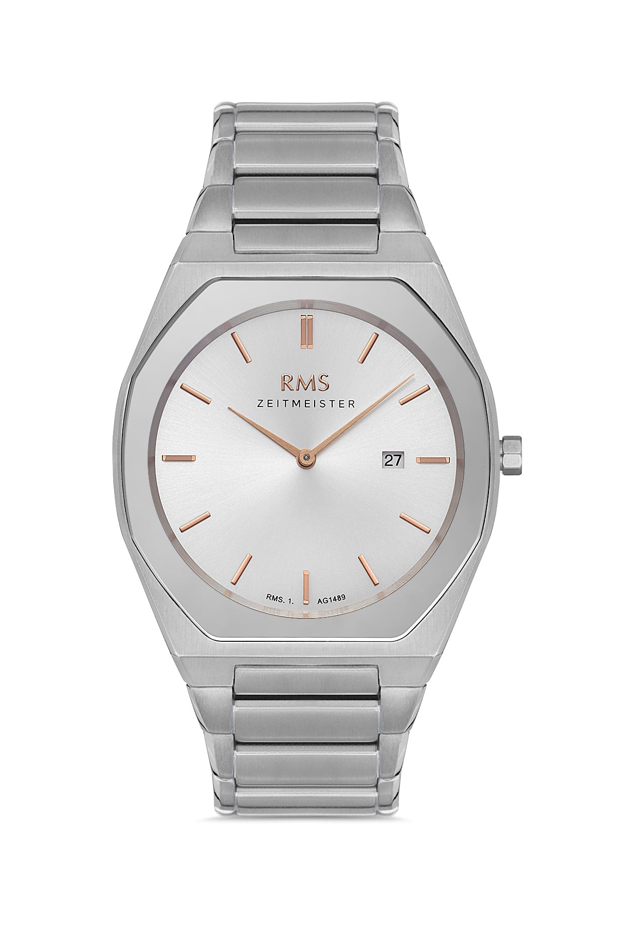 RMS Silver Dial Silver-Coated Men's Watch - RMS.1.AG1489.07