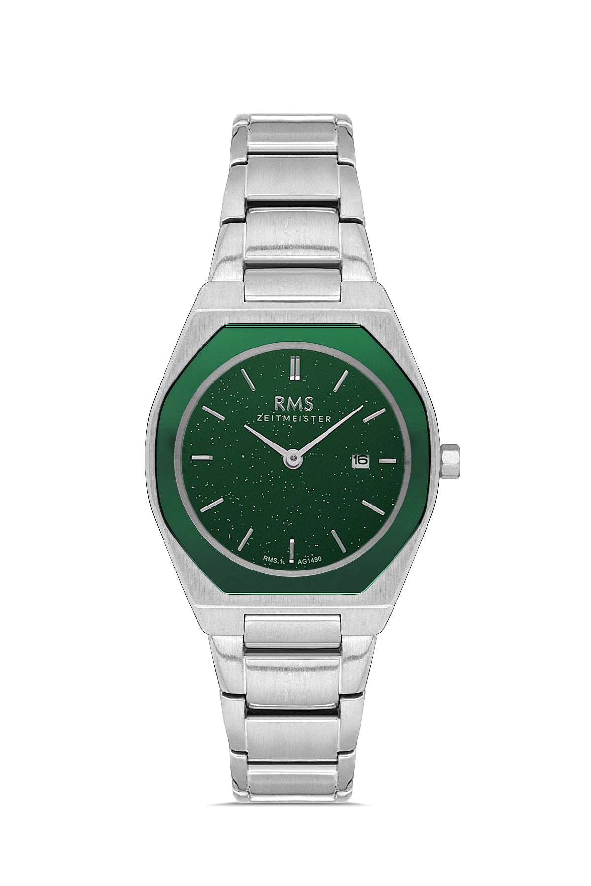 RMS Green Dial Silver Coated Women's Watch - RMS.1.AG1490.02