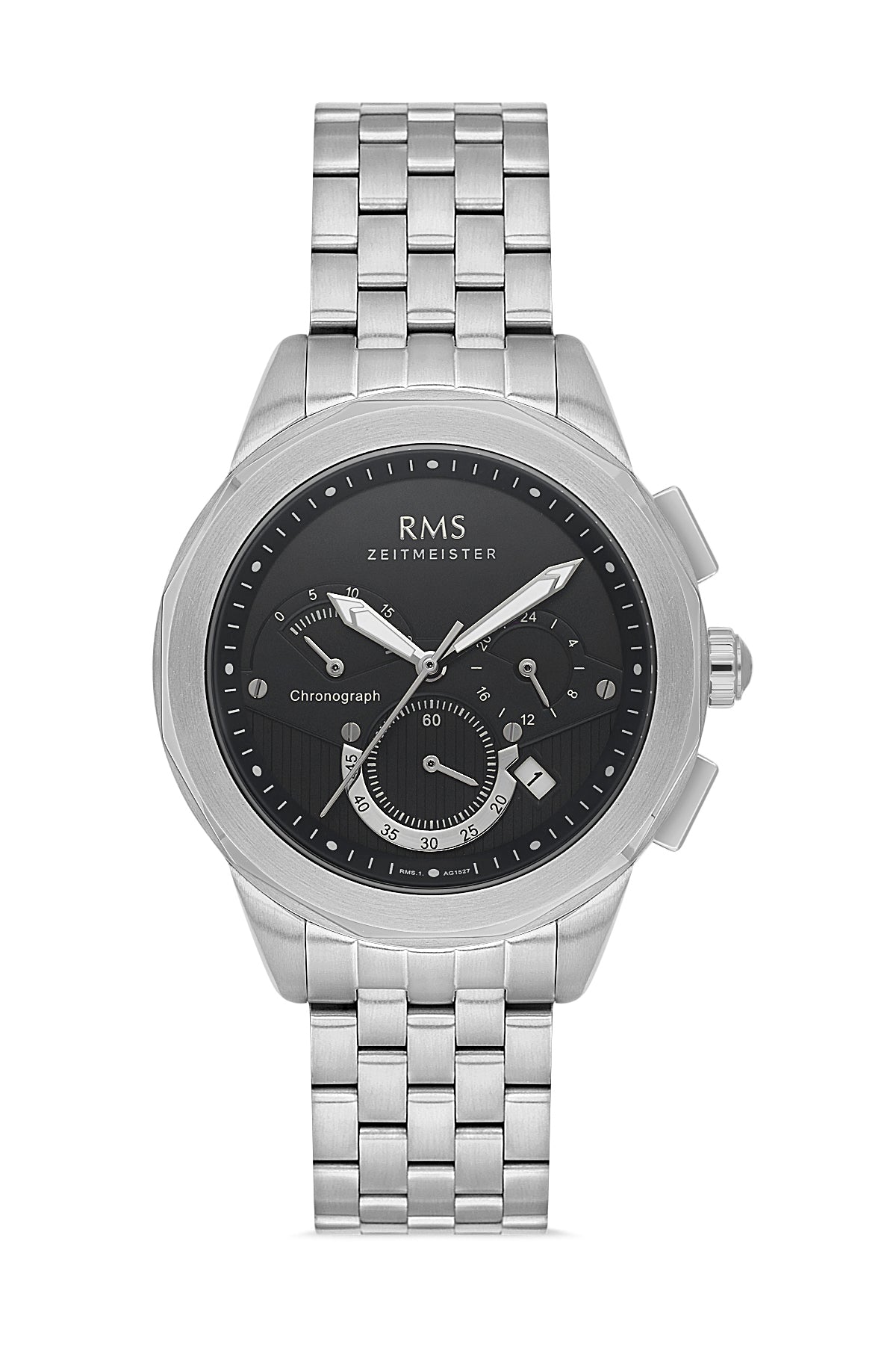 RMS Men's Watch with a Black Dial and Silver Plating - RMS.1.AG1527.03