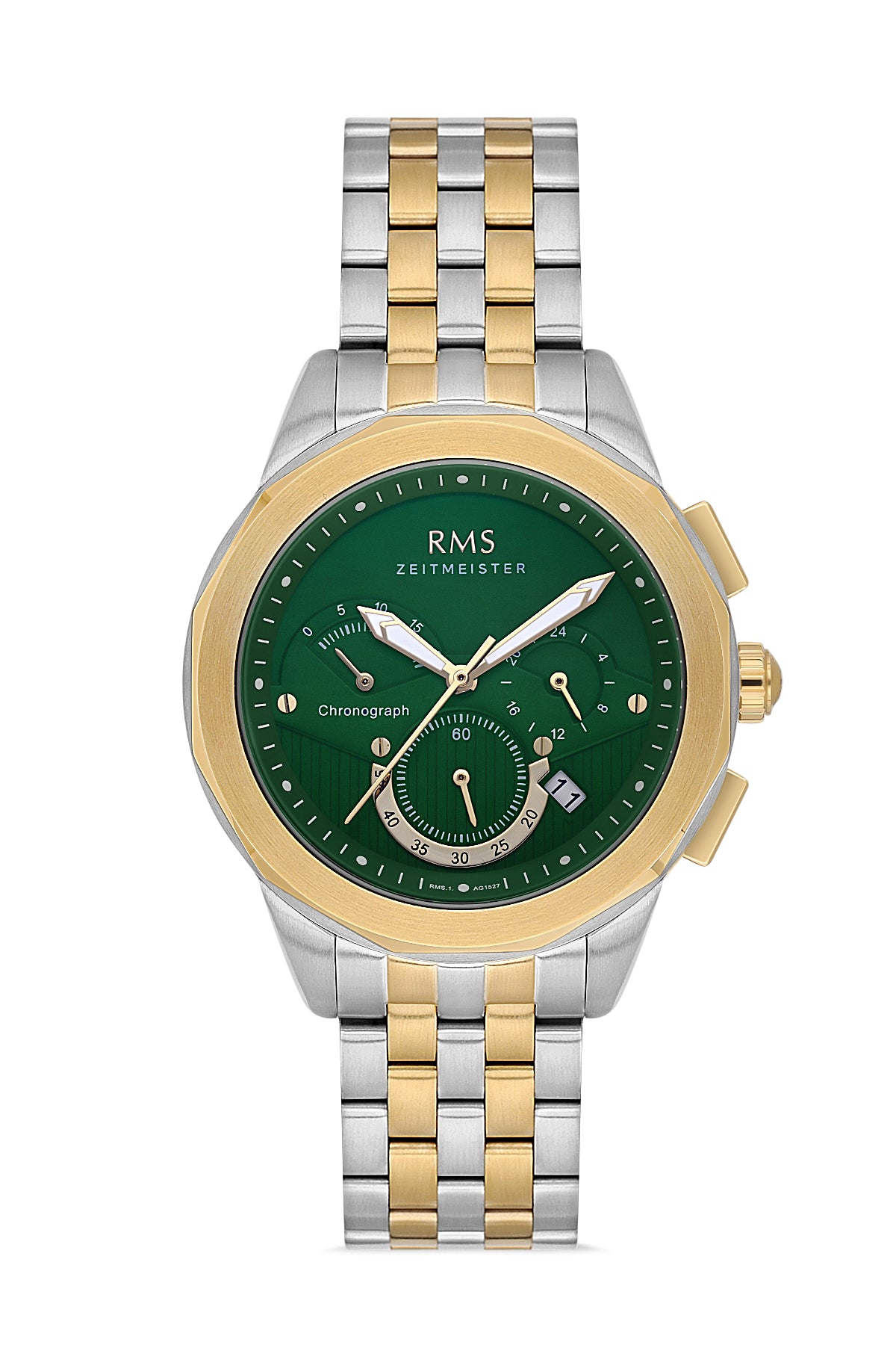 RMS Men's Watch with a Green Dial and Yellow White Plating - RMS.1.AG1527.07