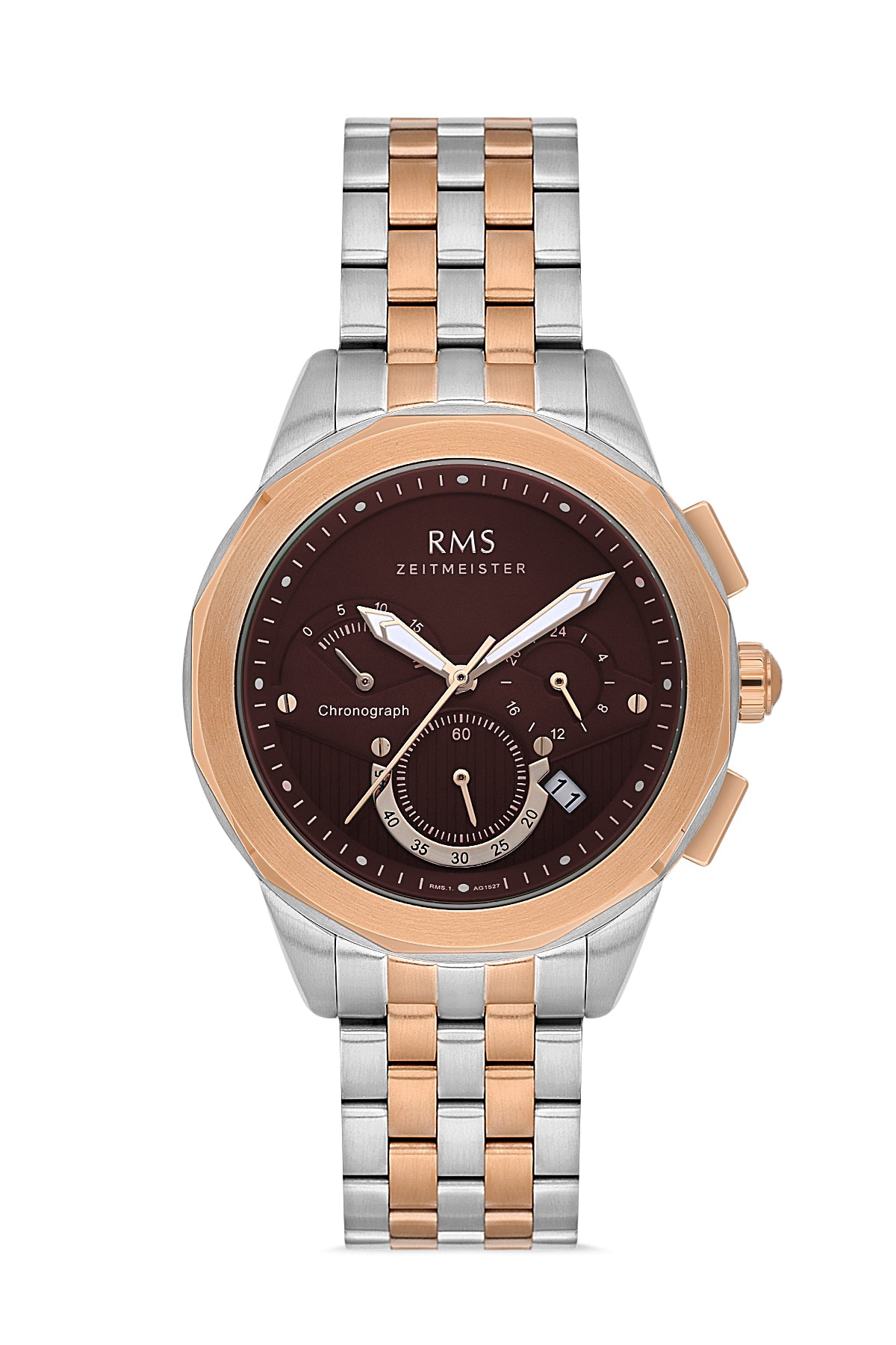 RMS Men's Watch with a Brown Dial and Rose White Plating - RMS.1.AG1527.08