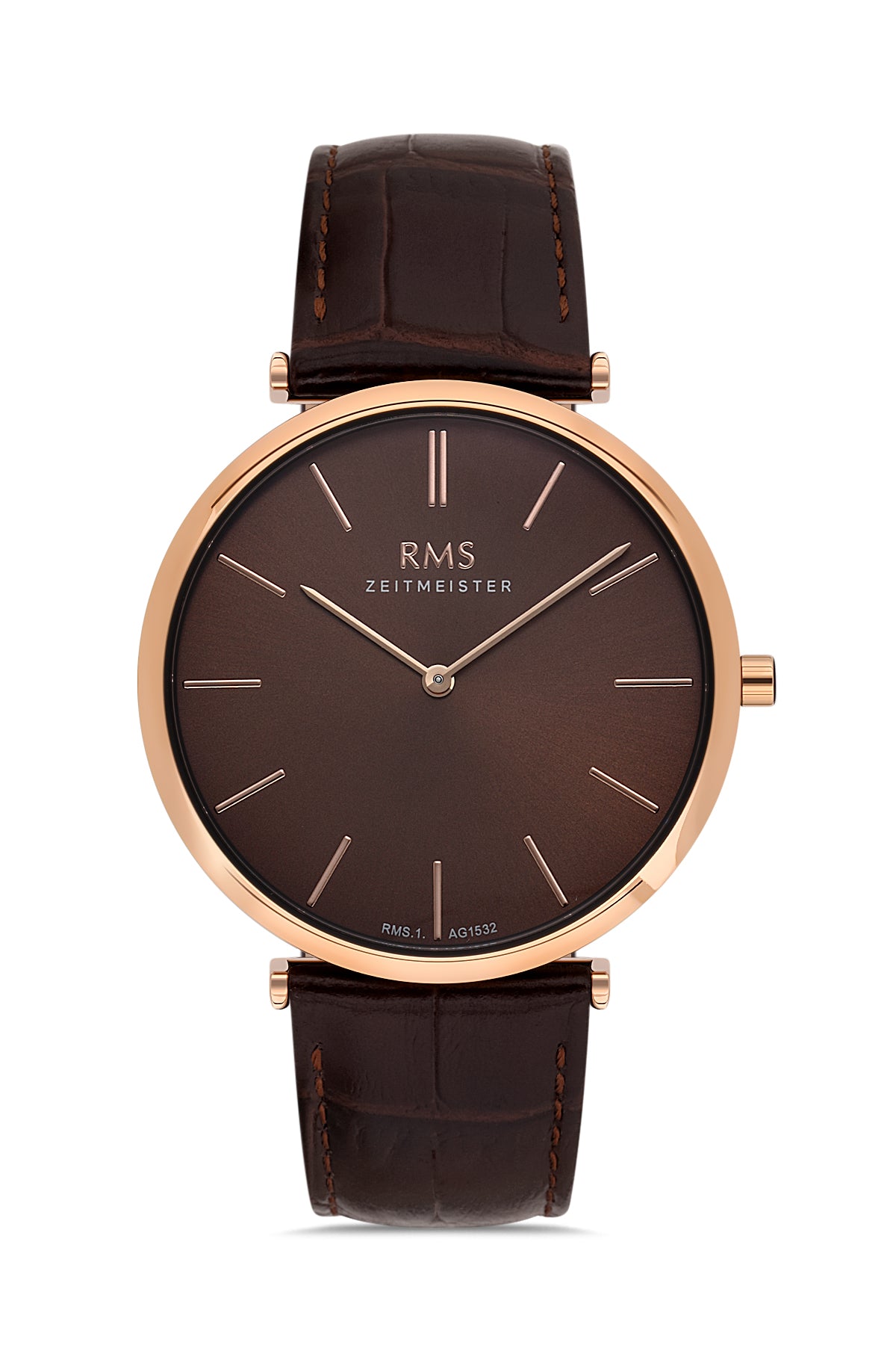 RMS ZEITMEISTER Kahverengi Kadran Kahverengi Deri Kayış Erkek Saati