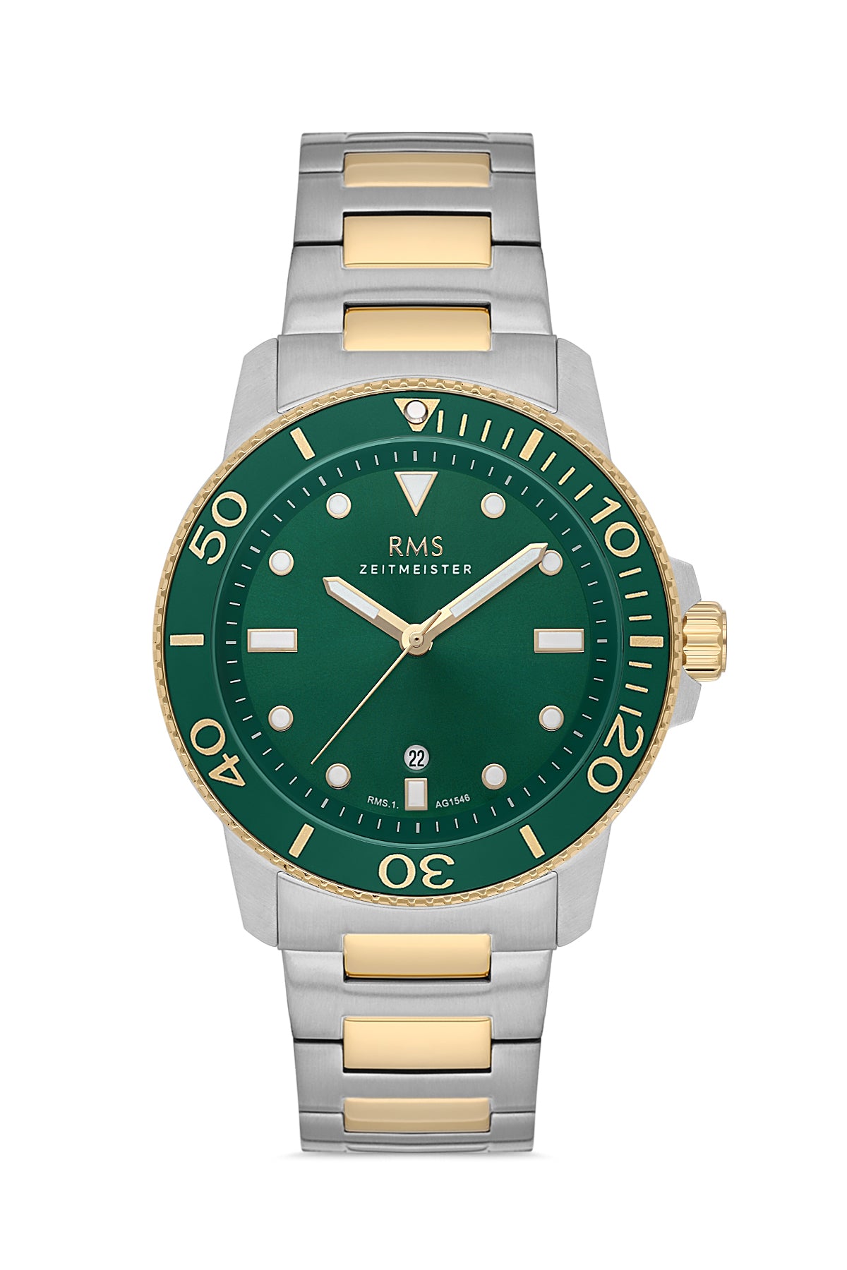 RMS Men's Watch with a Green Dial and Yellow-White Plating - RMS.1.AG1546.05