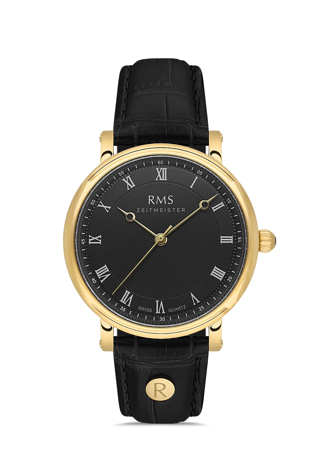 RMS Black Dial Yellow Coated Men's Watch - RMS.1.AG1558.05