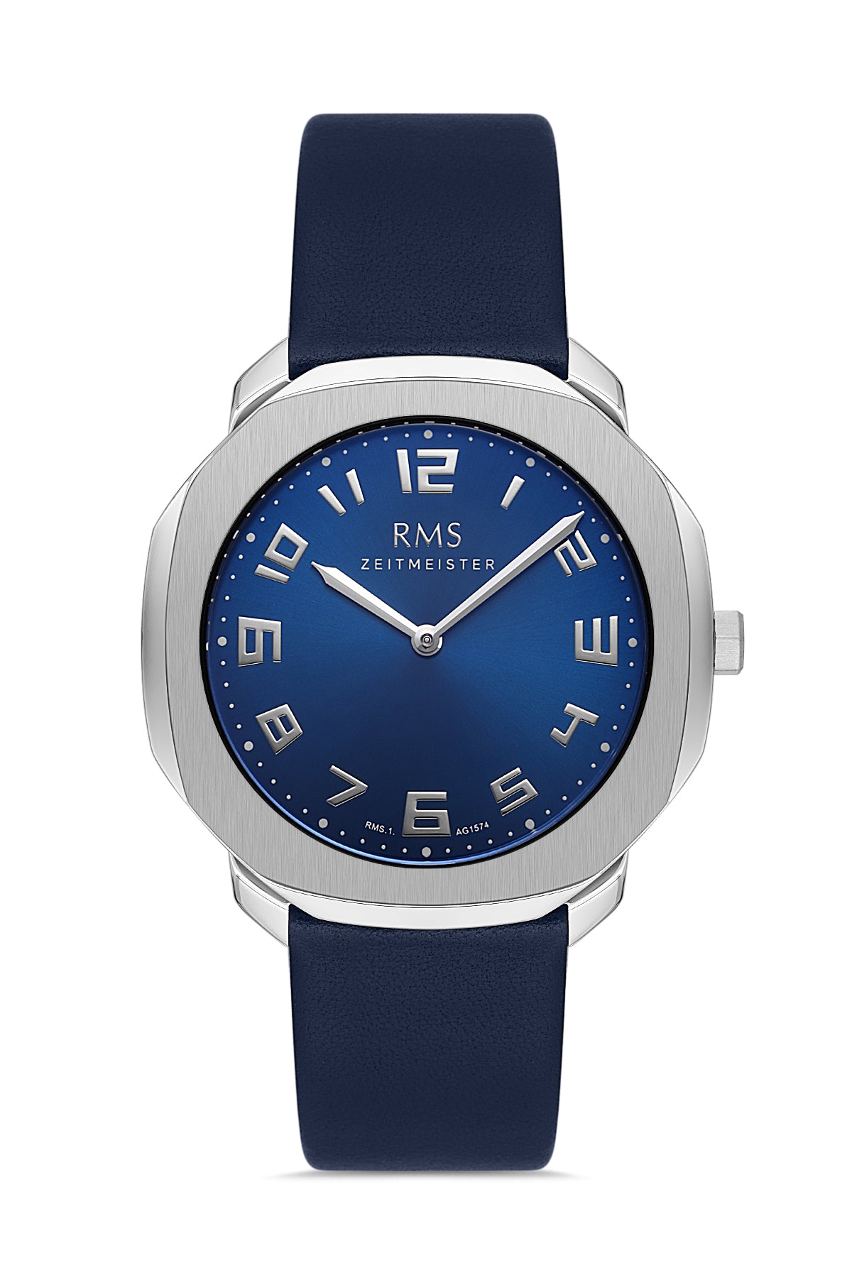 RMS Blue Dial Silver Coated Men's Watch - RMS.1.AG1574.08