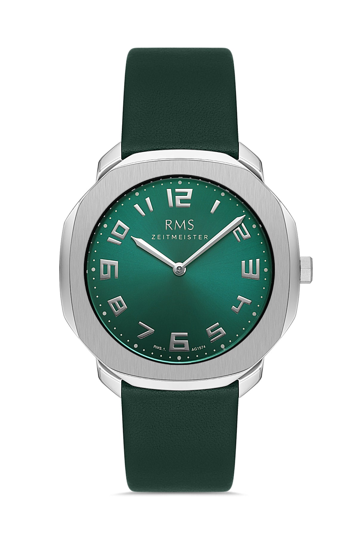 RMS Green Dial Silver Coated Men's Watch - RMS.1.AG1574.09