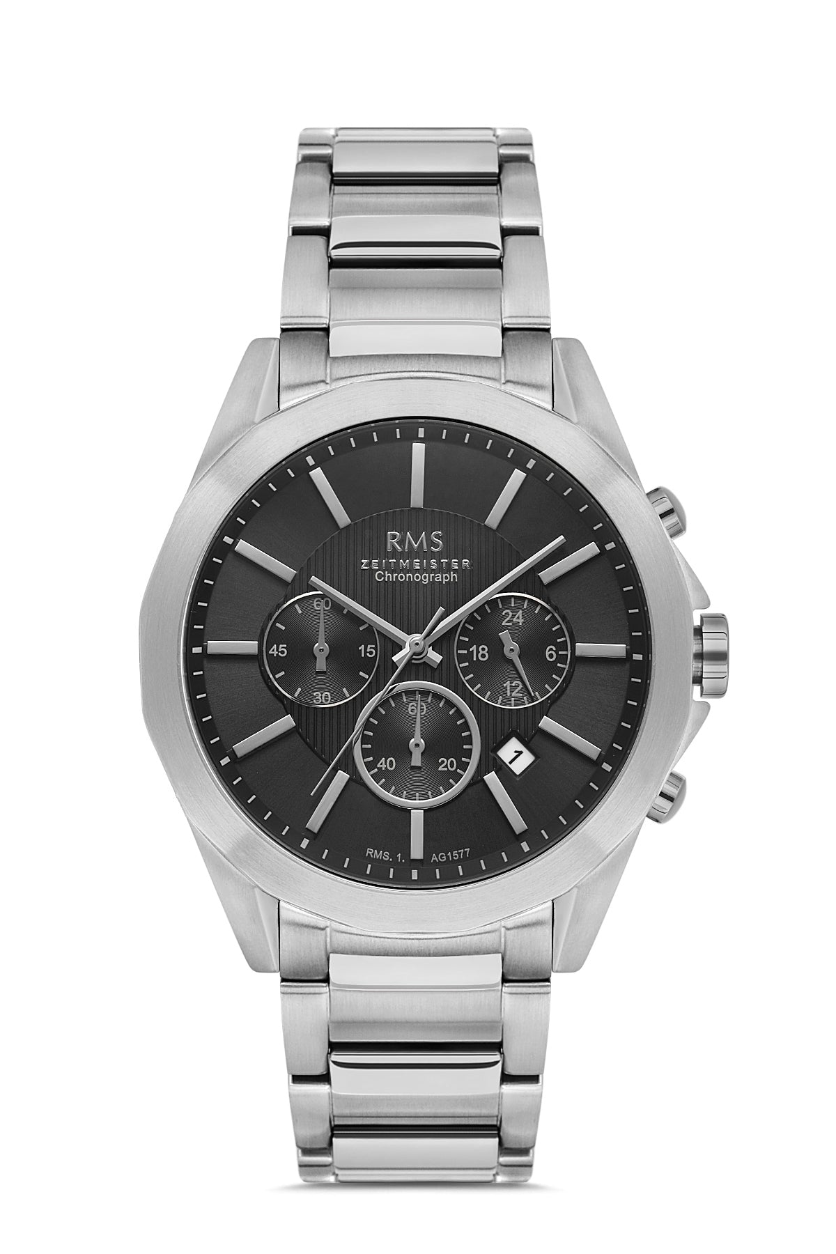 RMS Men's Watch with a Black Dial and Silver Plating - RMS.1.AG1577.02