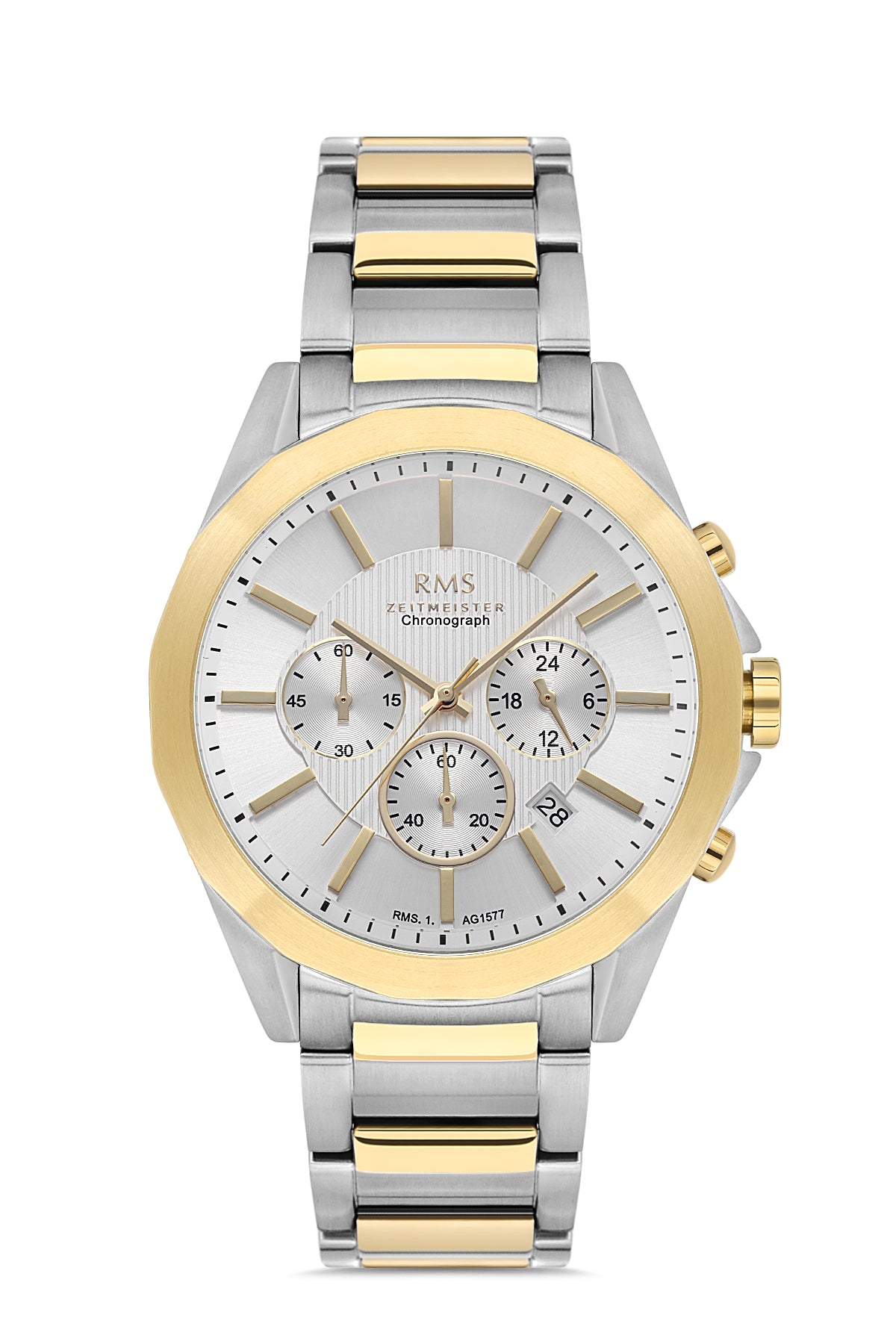 RMS Men's Watch with a Silver Dial and Yellow White Plating - RMS.1.AG1577.07