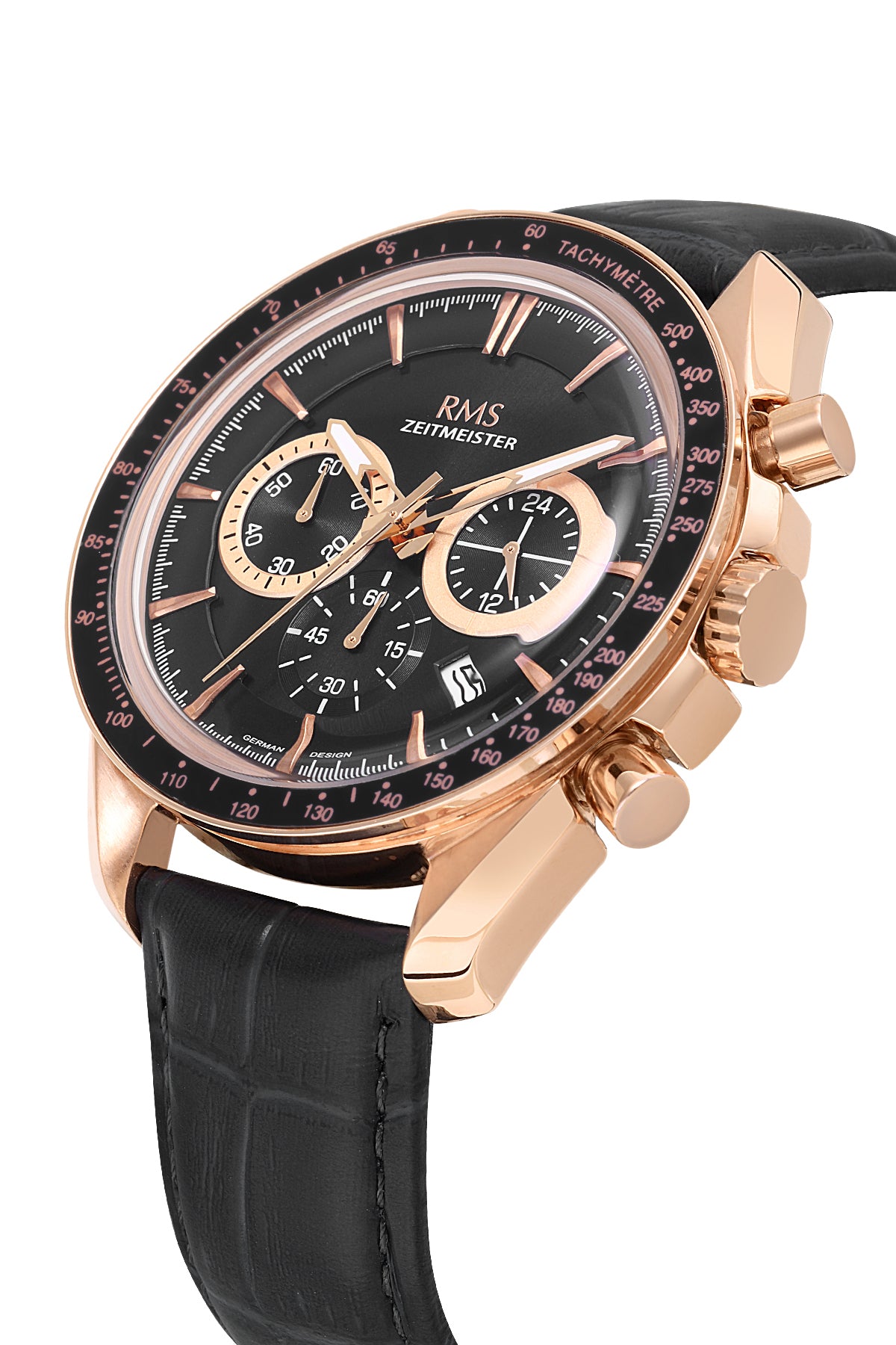 RMS Black Dial Rose-Plated Men's Watch - RMS.1.AG1540.08 - 4