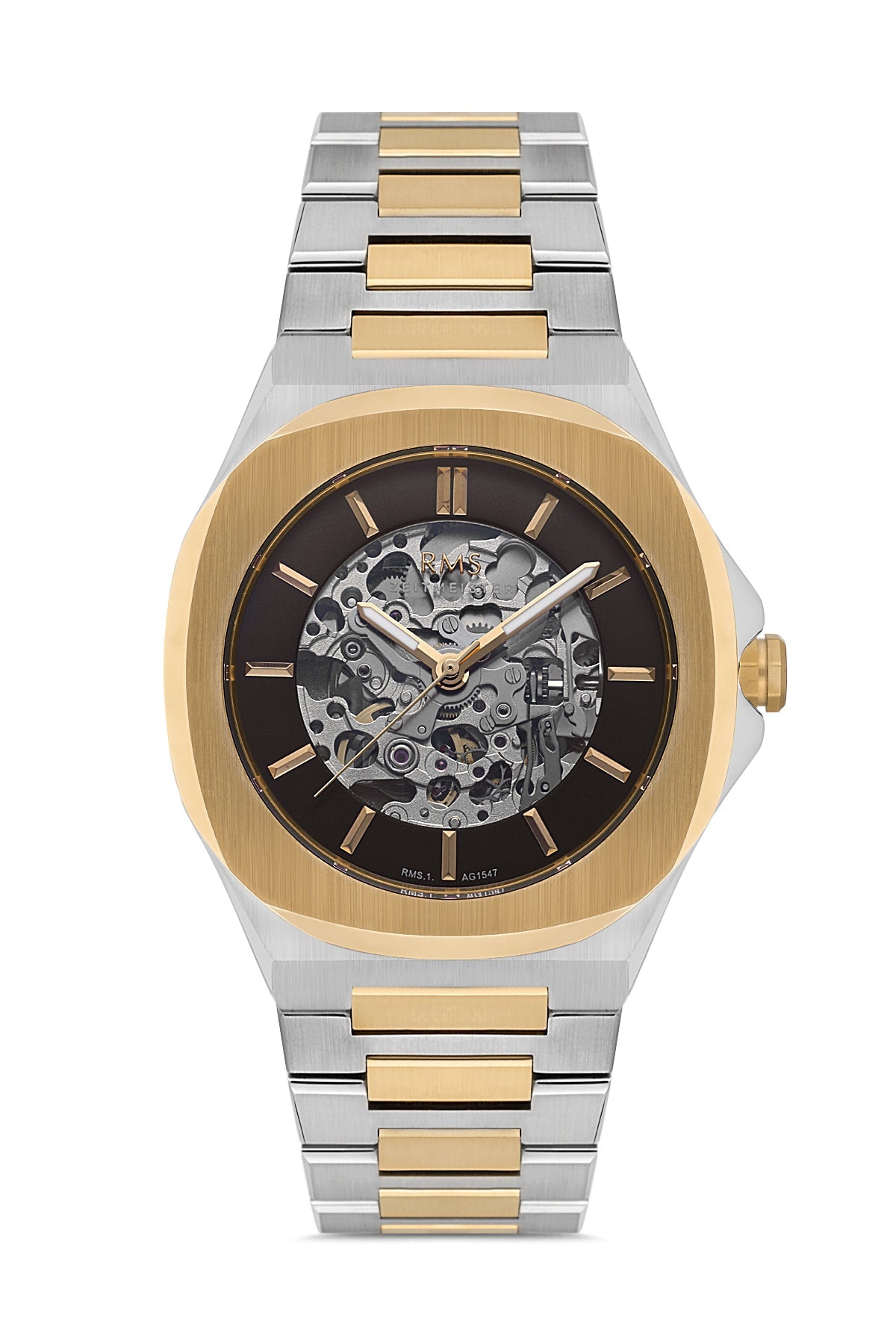 RMS Black Dial Yellow White Coated Men's Watch - RMS.1.AG1547.08