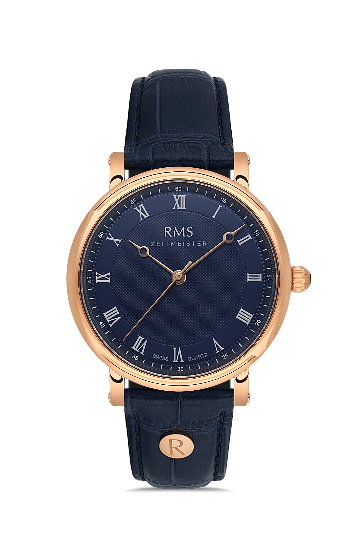 RMS Blue Dial Rose Coated Men's Watch - RMS.1.AG1558.07