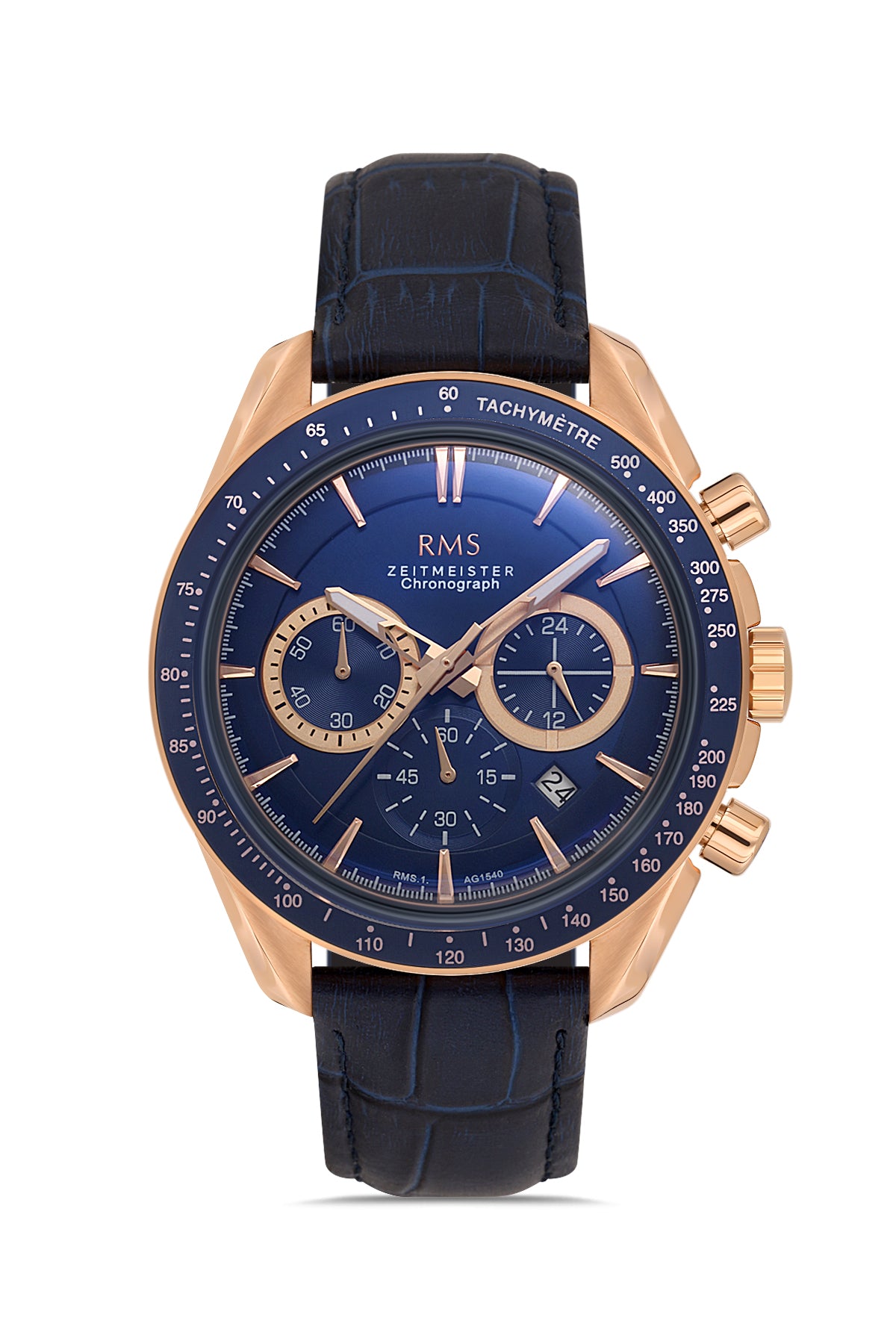RMS Blue Dial Rose-Plated Men's Watch - RMS.1.AG1540.07
