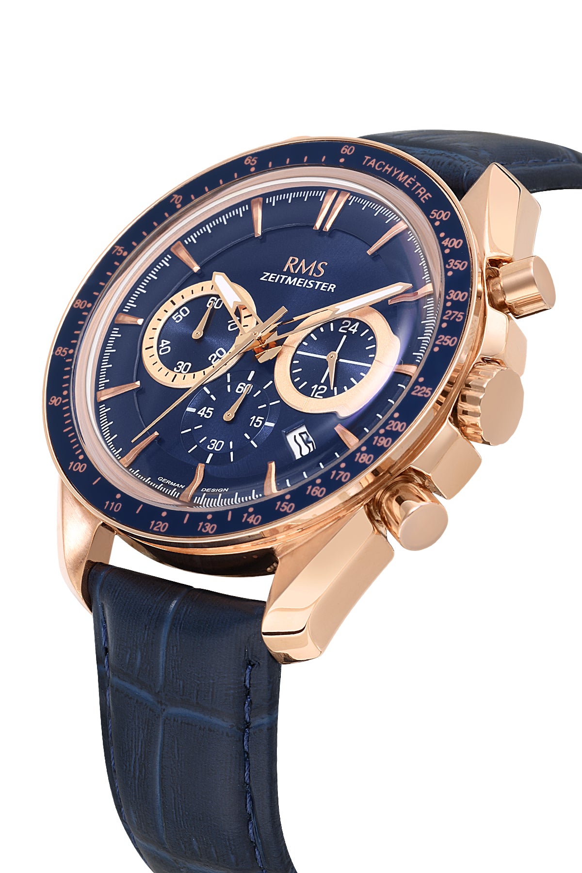 RMS Blue Dial Rose-Plated Men's Watch - RMS.1.AG1540.07 - 4
