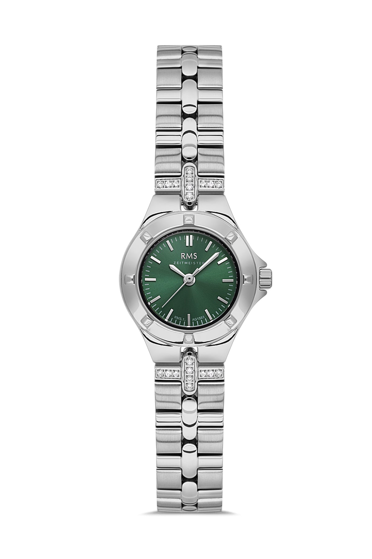 RMS Green Dial Silver Coated Women's Wristwatch - RMS.1.AG1562.02