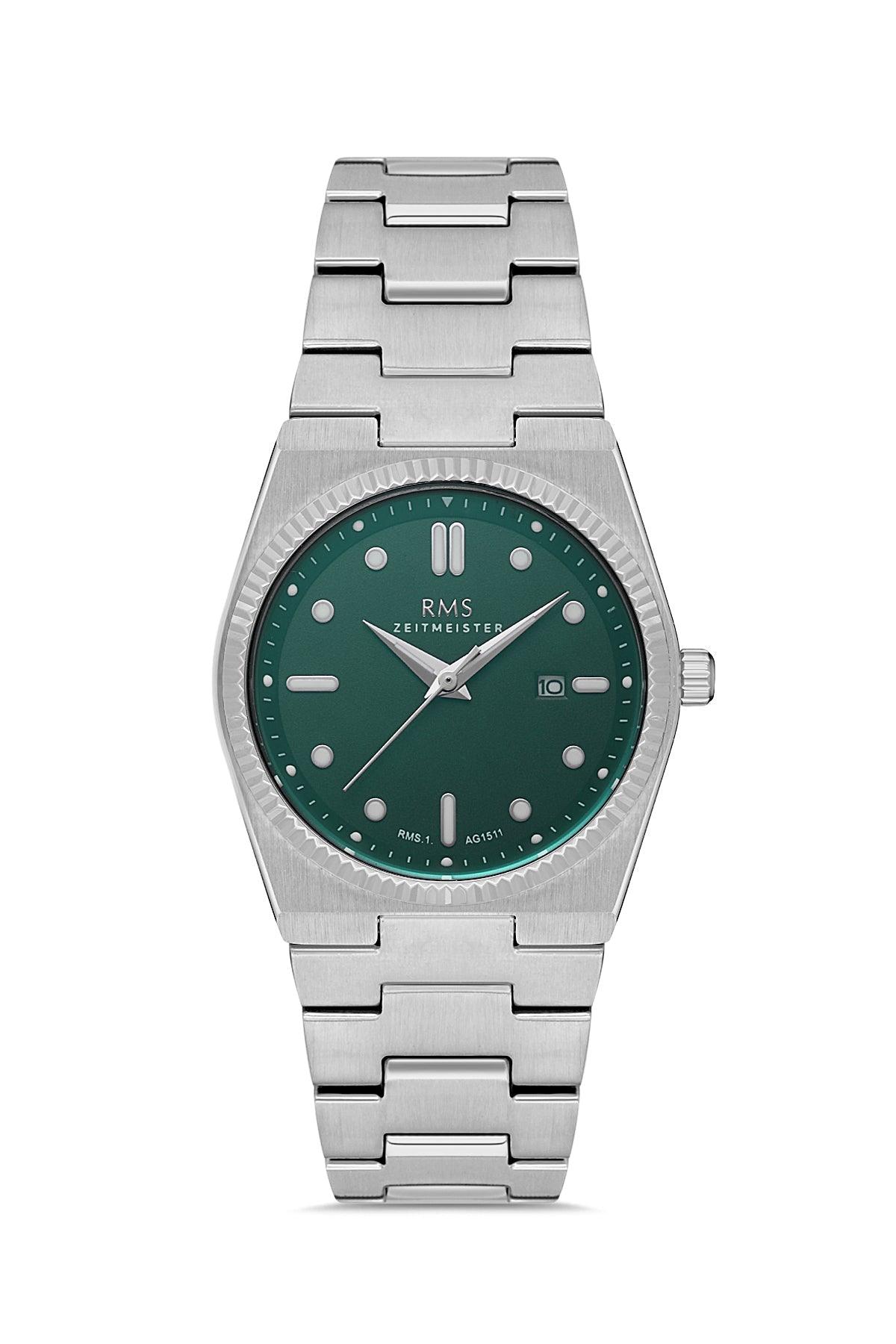 RMS Green Dial Silver-Coated Women's Wristwatch - RMS.1.AG1511.04