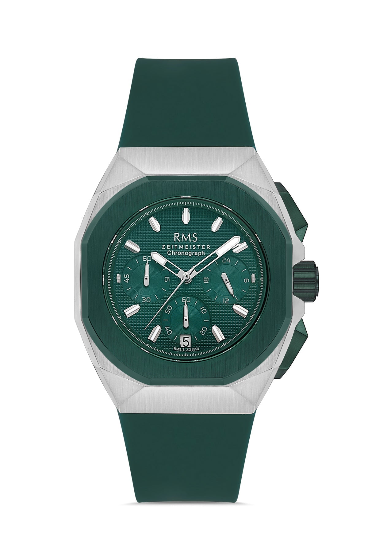 RMS Green Dial Silver-Green Plated Men's Wristwatch - RMS.1.AG1550.04 - 2
