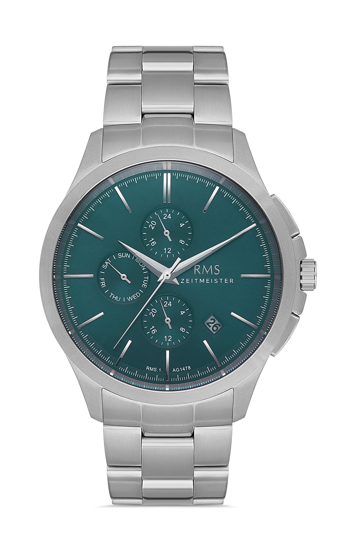 RMS Green Dial Silver Plated Men's Watch - RMS.1.AG1478.05