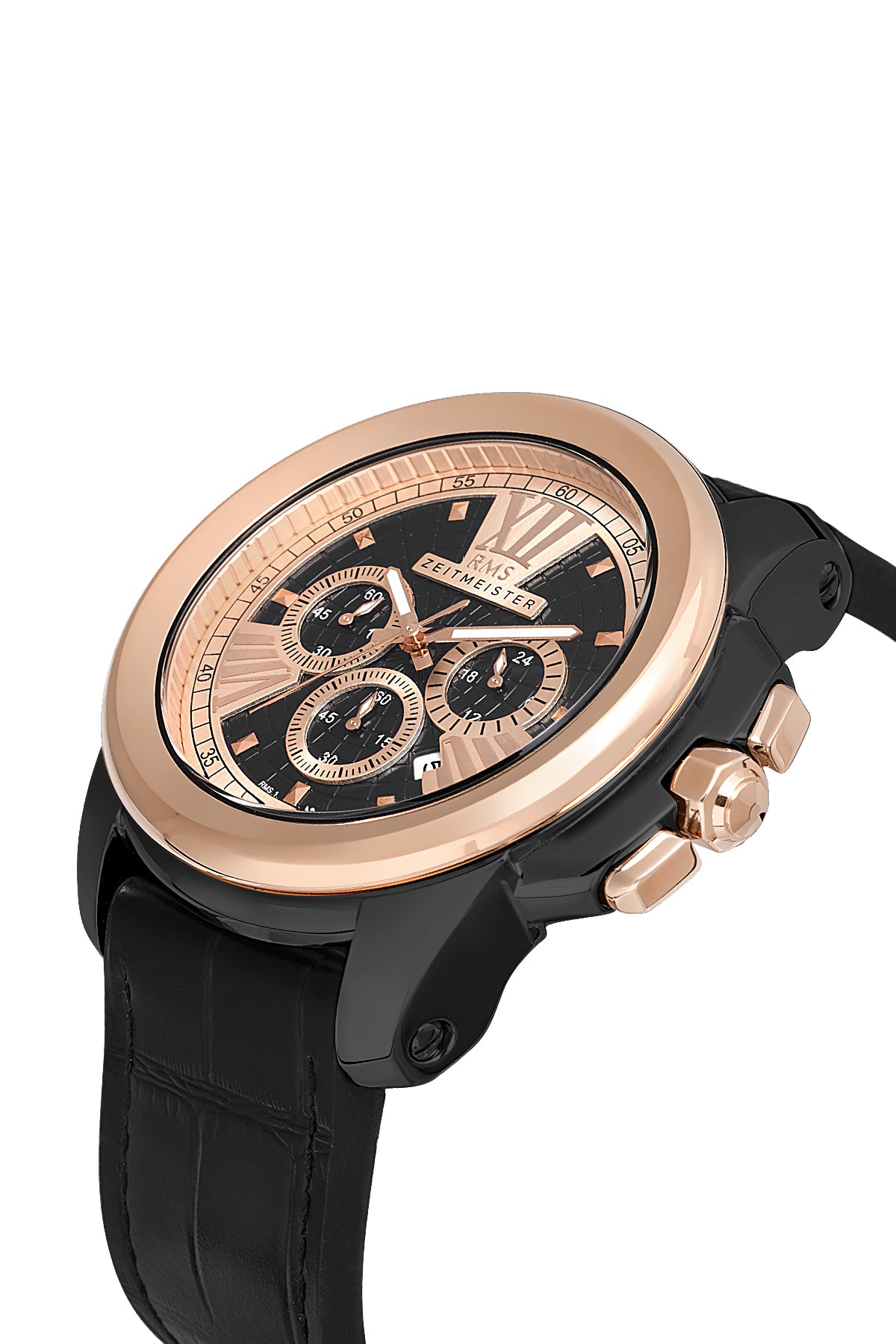 RMS Black Dial Rose Black Coated Men's Watch - RMS.1.AG1058.06