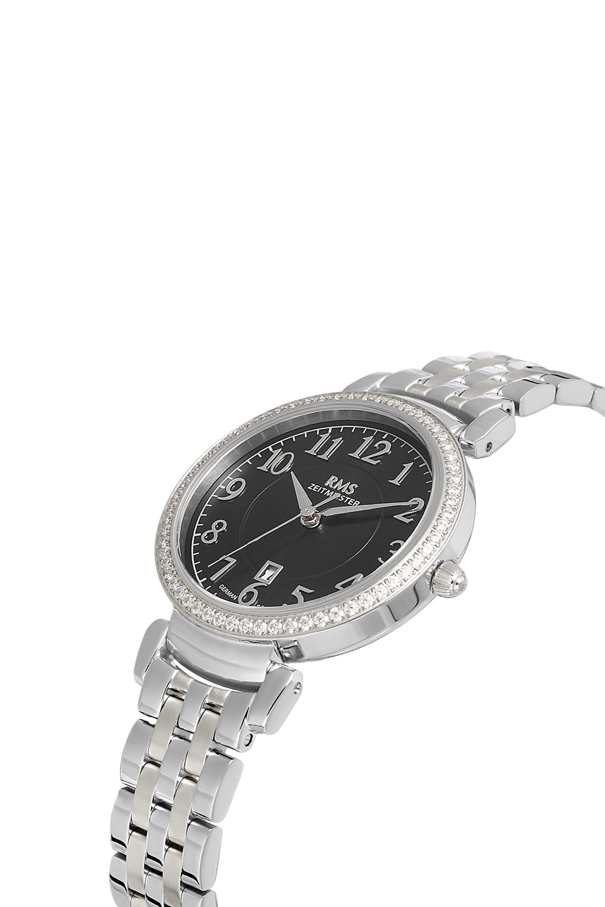 RMS Silver Plated Black Dial Women's Watch - RMS.1.AG1103.07