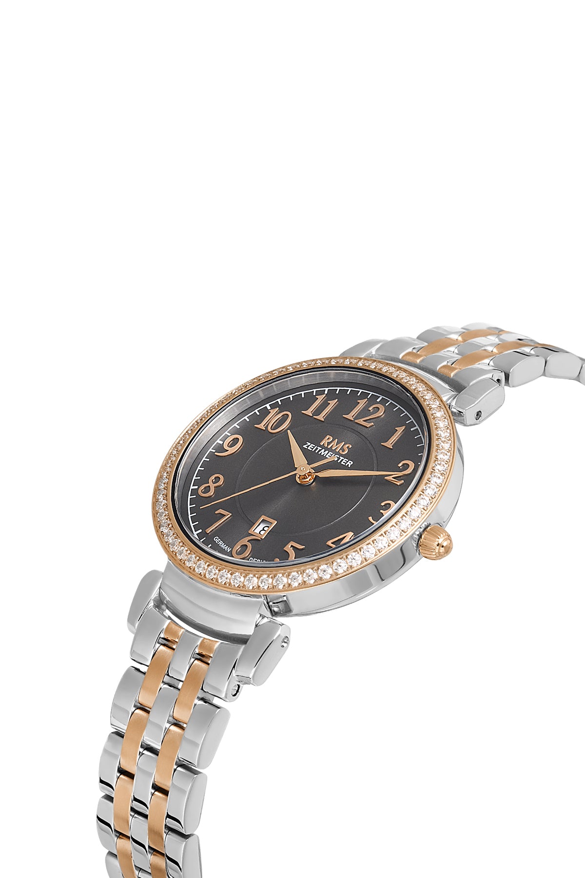 RMS Rose and Silver Plated Grey Dial Women's Watch - RMS.1.AG1103.12