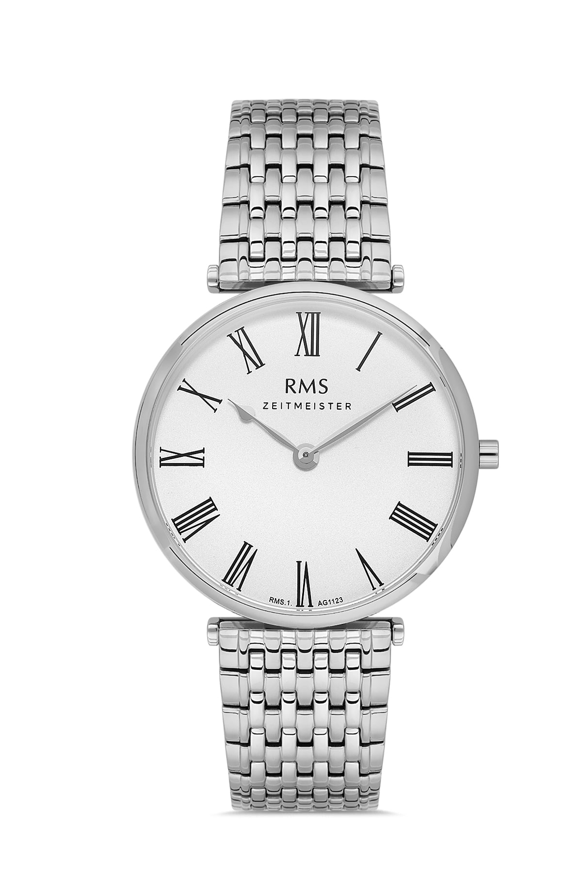 RMS Silver Dial Silver Coated Men's Watch - RMS.1.AG1123.13