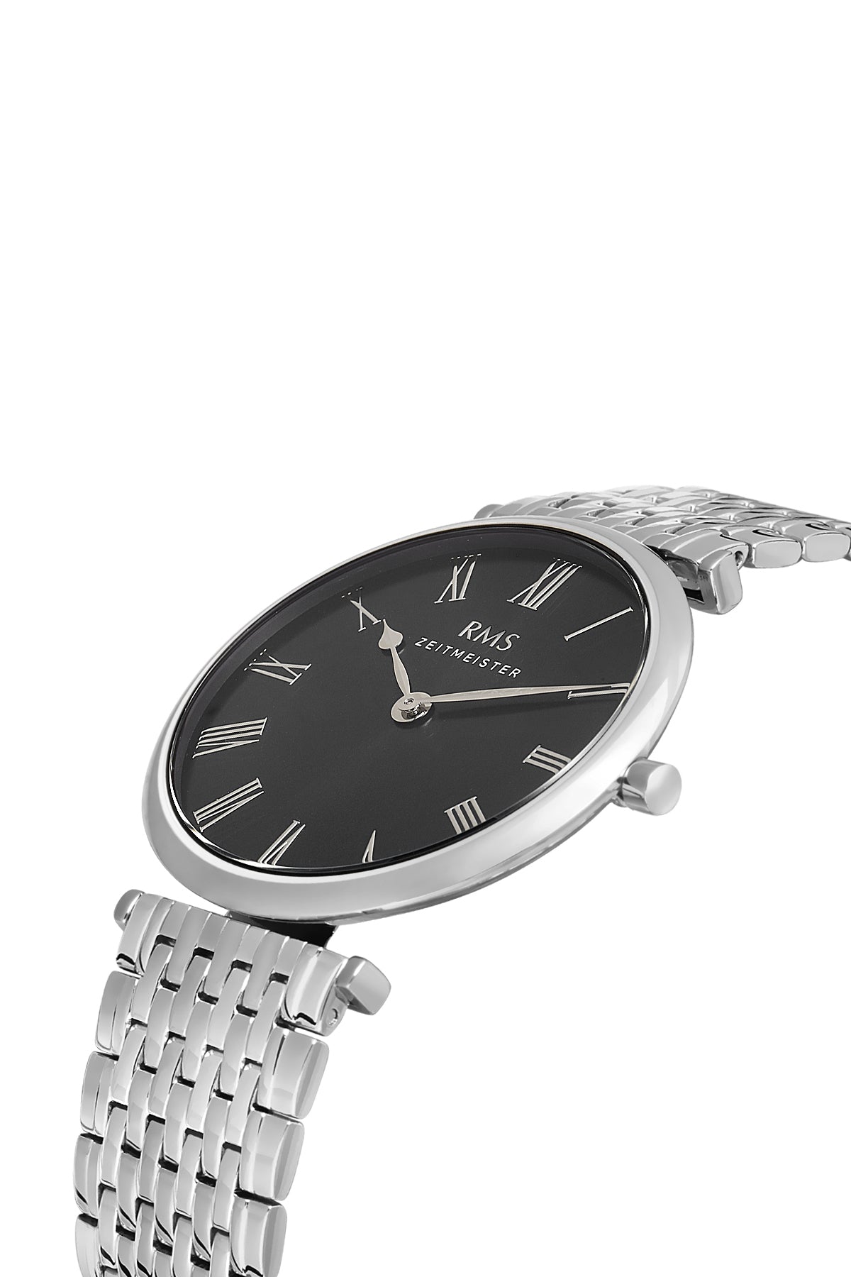 RMS Black Dial Silver Coated Men's Watch - RMS.1.AG1123.14
