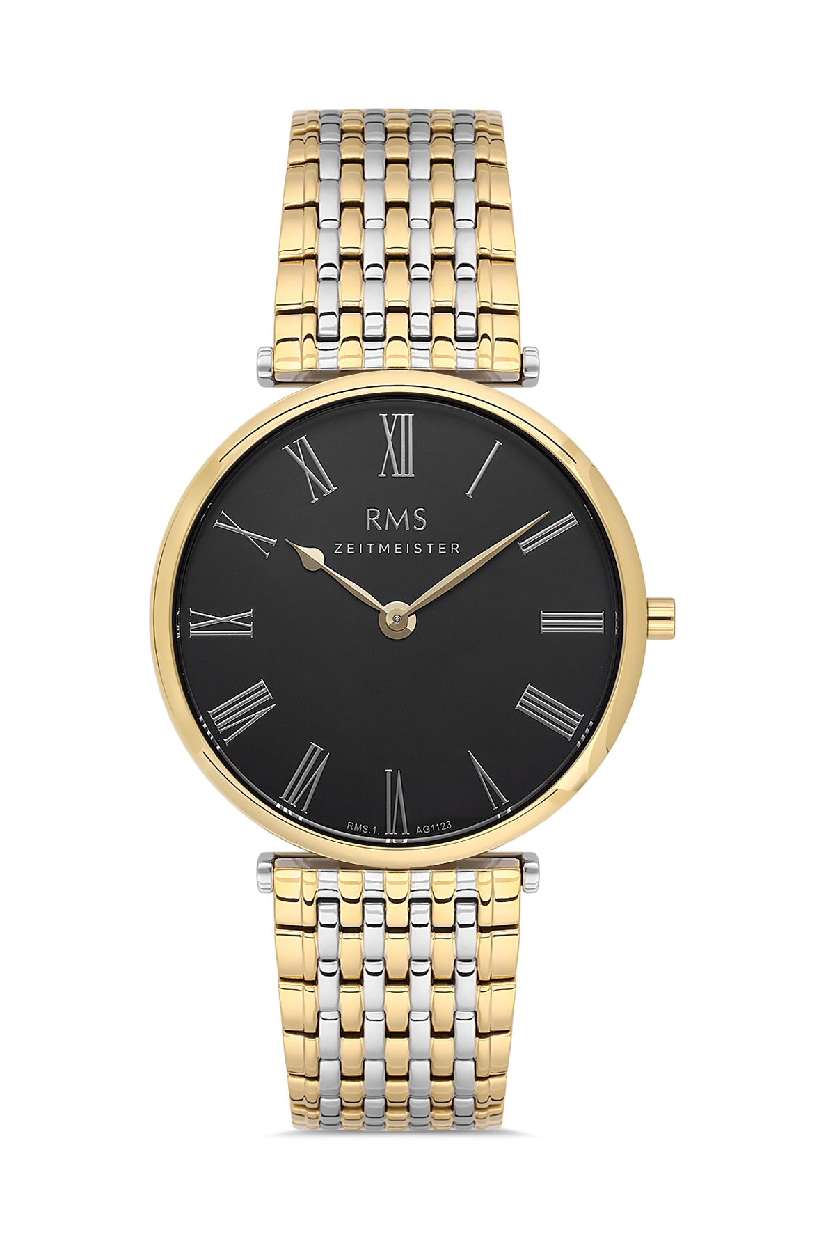 RMS Black Dial Yellow White Coated Men's Watch - RMS.1.AG1123.18