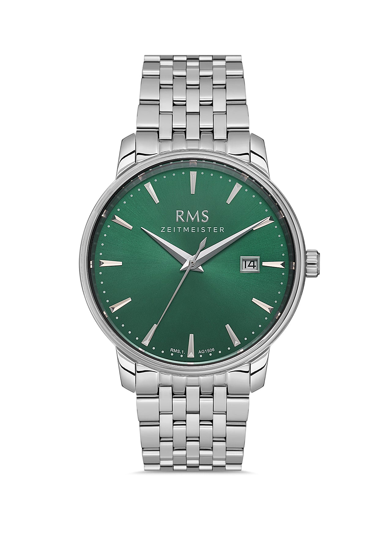 RMS Green Dial Silver Coated Men's Watch - RMS.1.AG1506.01
