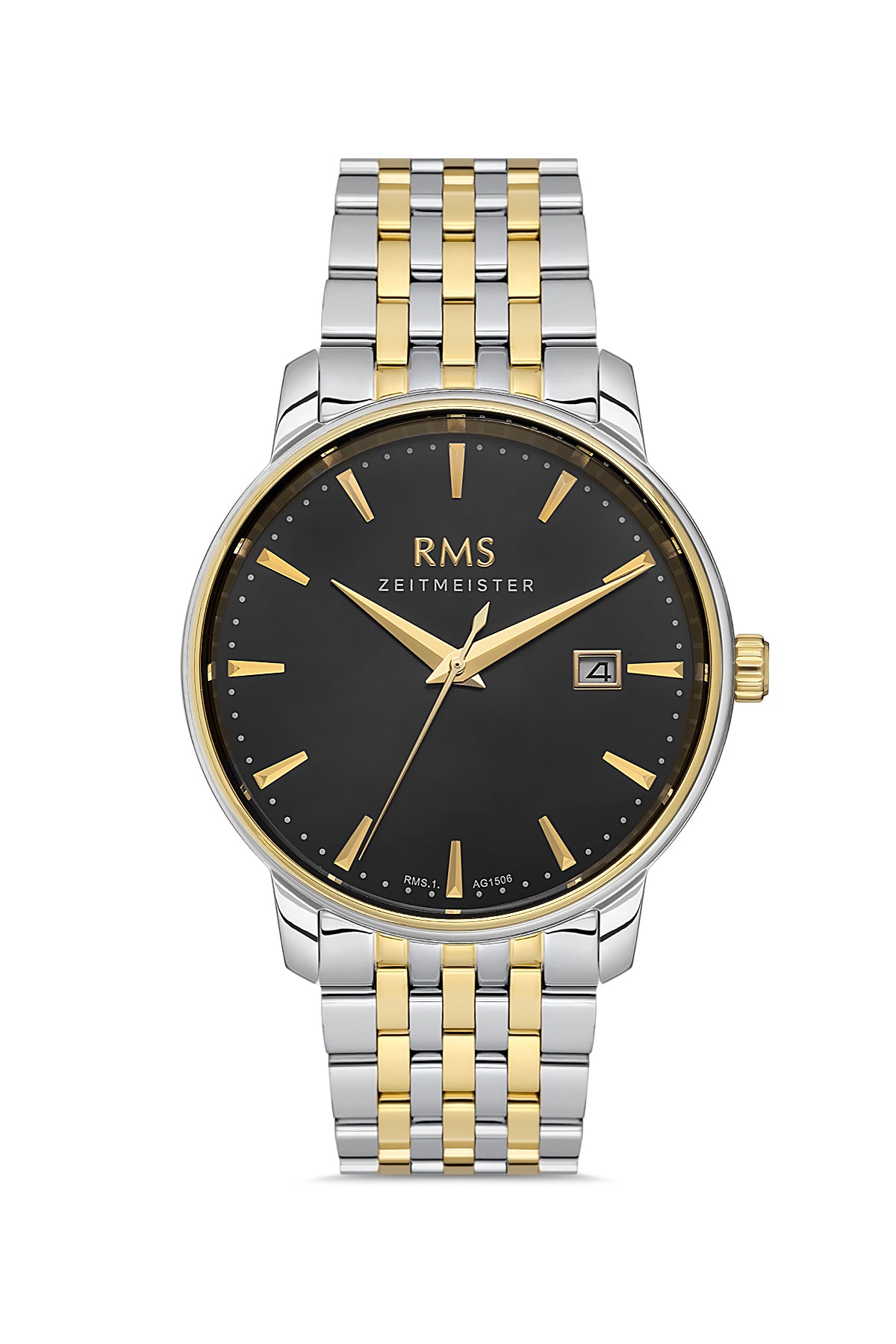 RMS Black Dial Yellow White Coated Men's Watch - RMS.1.AG1506.05