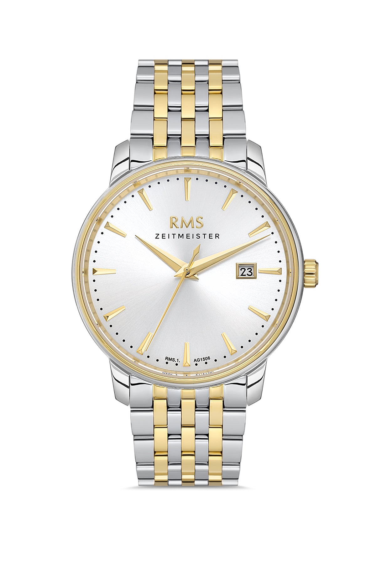 RMS Silver Dial Yellow White Coated Men's Watch - RMS.1.AG1506.06