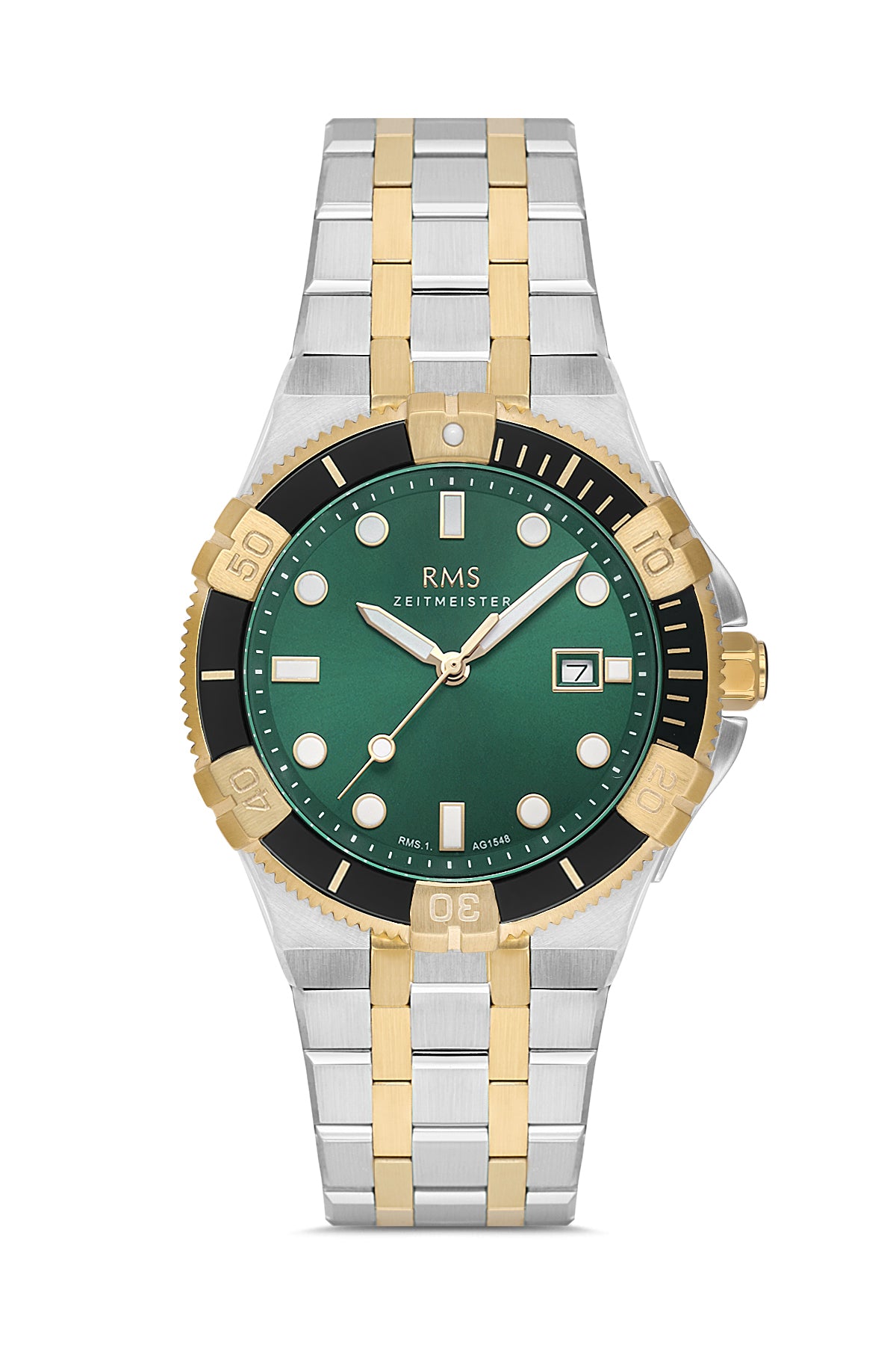 RMS Green Dial Yellow White Coated Men's Watch - RMS.1.AG1548.08