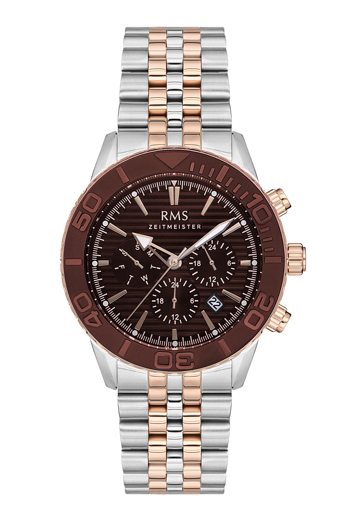 RMS Brown Dial Rose White Coated Men's Watch - RMS.1.AG1561.06