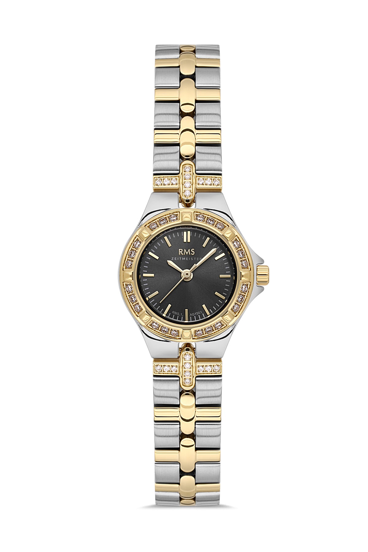 RMS Women's Quartz Black Dial Two-Tone Gold Stainless Steel Watch - RMS.1.AG1563.06