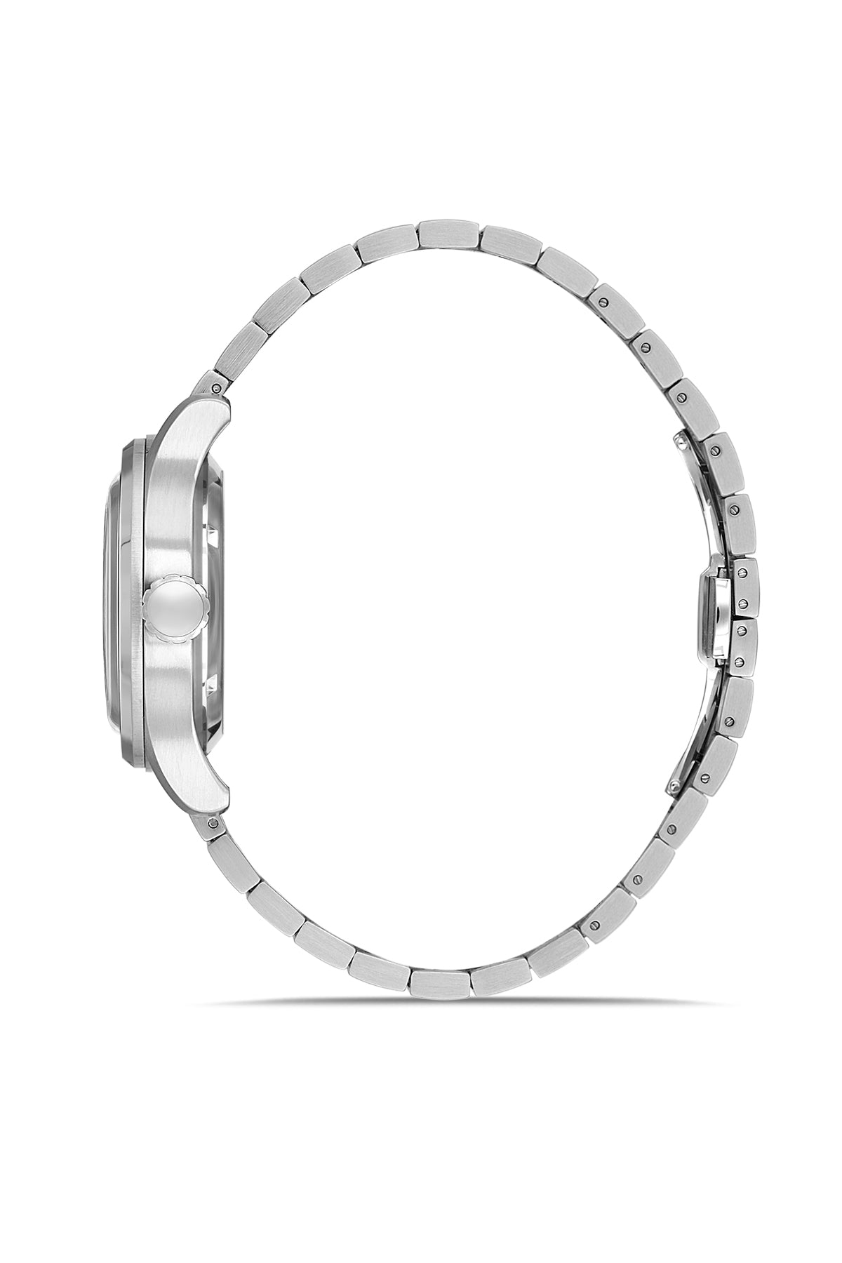 RMS Zeitmeister RMS.1.AG1582.11 men's watch with silver dial, silver case and genuine leather strap – side view