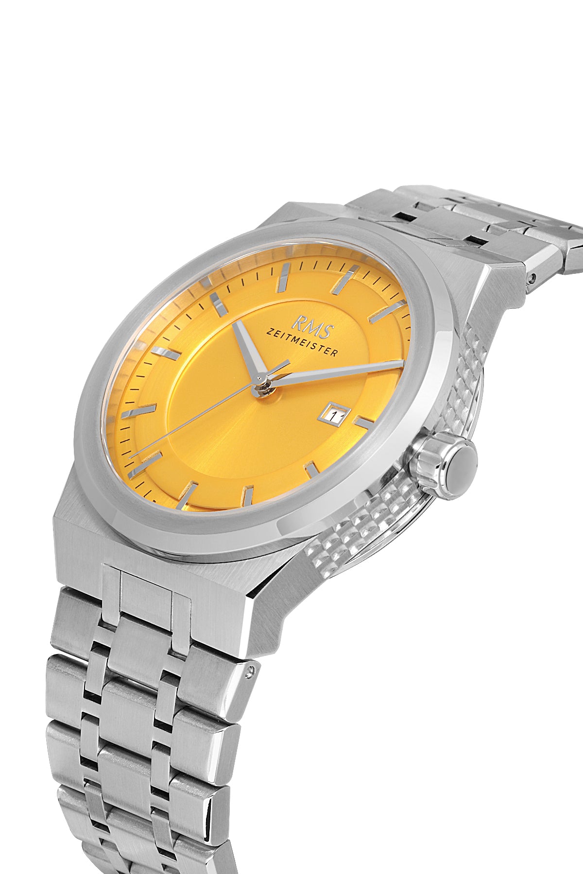 RMS Yellow Dial Silver Coated Men's Watch - RMS.1.AG1586.05 - 3