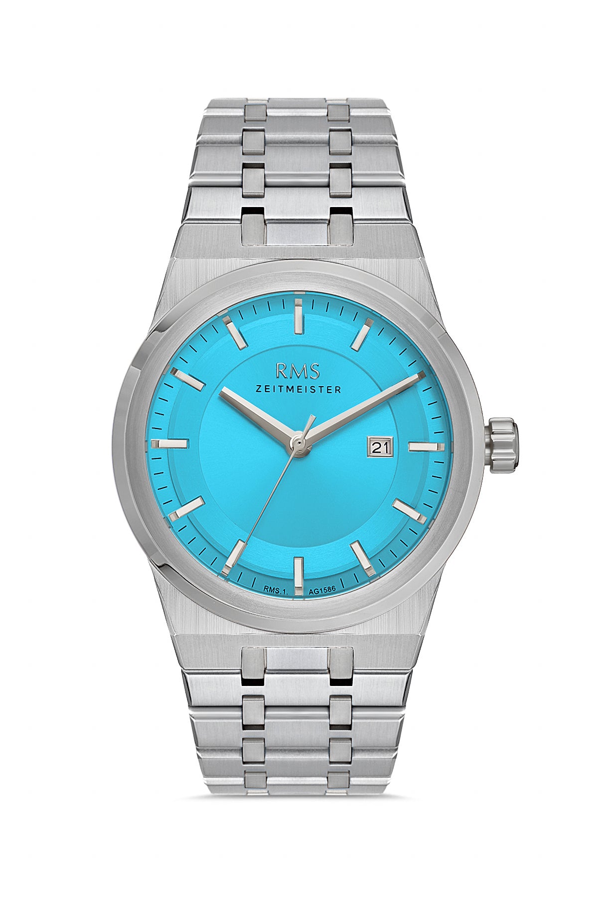 RMS Turquoise Dial Silver Coated Men's Watch - RMS.1.AG1586.08