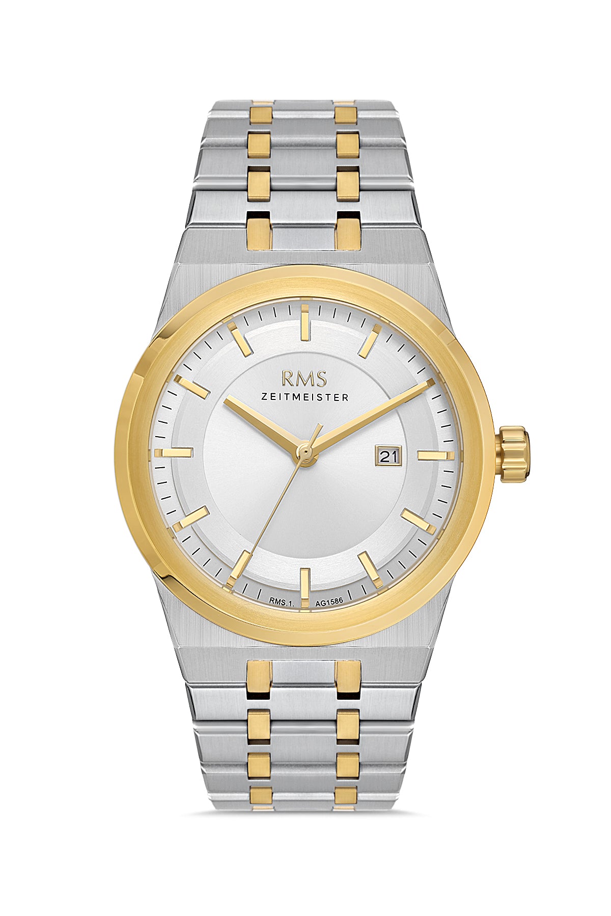 RMS Silver Dial Yellow White Coated Men's Watch - RMS.1.AG1586.09