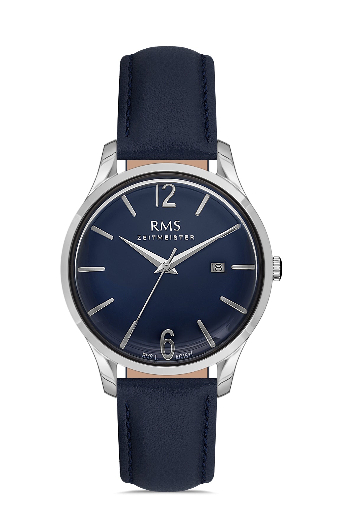 RMS Blue Dial Silver Coated Men's Watch - RMS.1.AG1611.02